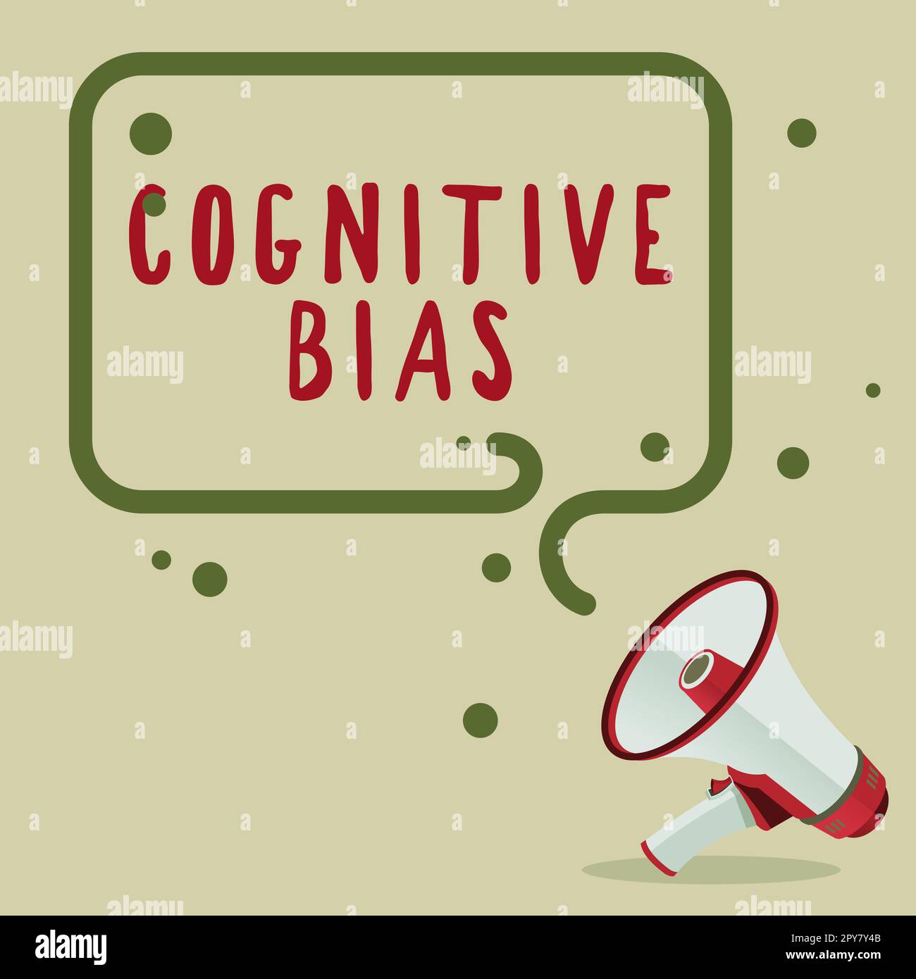 Konzeptionelle Darstellung kognitiver Vorurteile. Geschäftsideepsychologische Behandlung psychischer Störungen Stockfoto