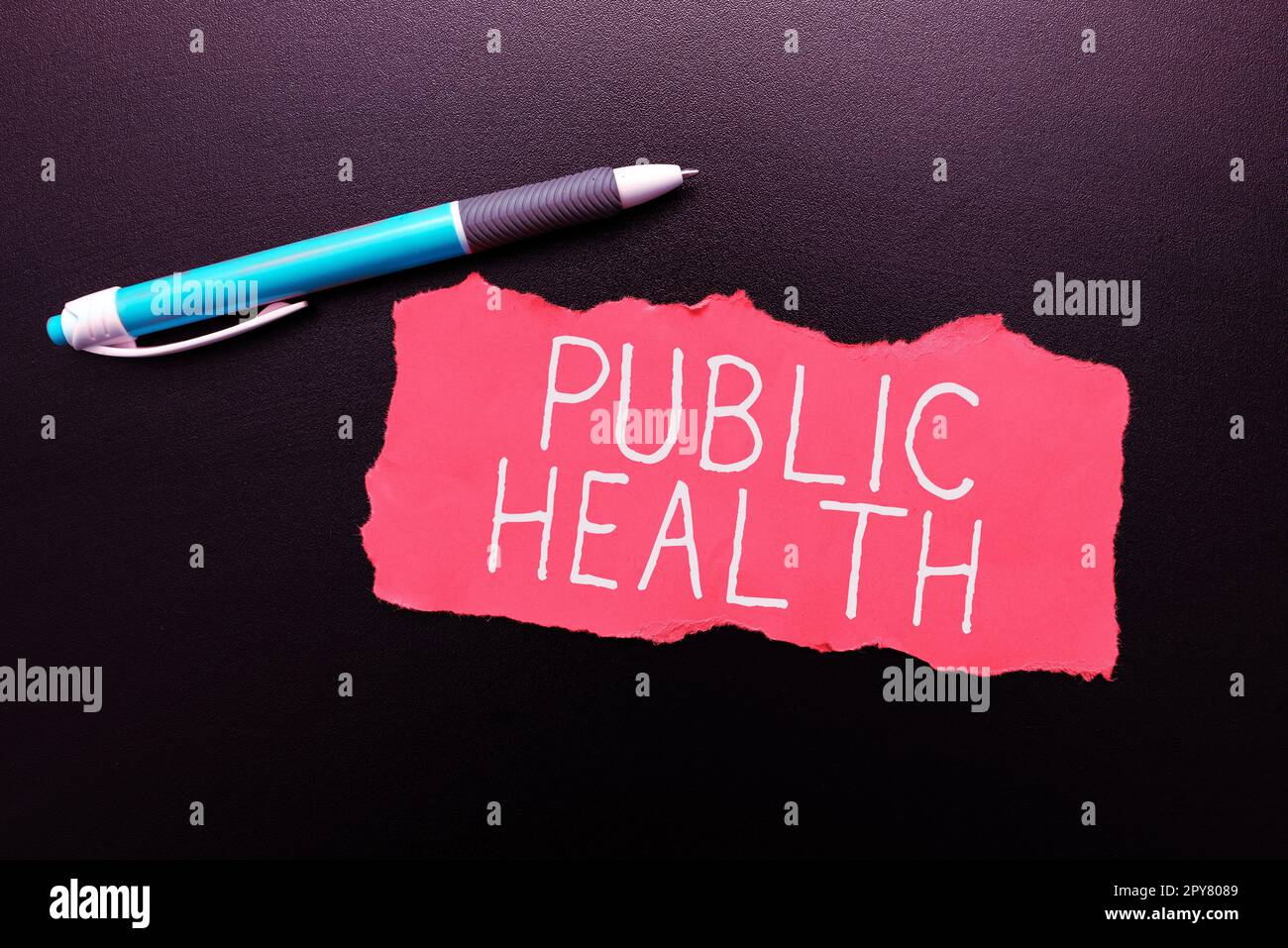 Konzeptunterschrift Public Health. Unternehmerischer Ansatz zur Förderung einer gesunden Lebensweise für die Gemeinschaft und ihre Menschen Stockfoto