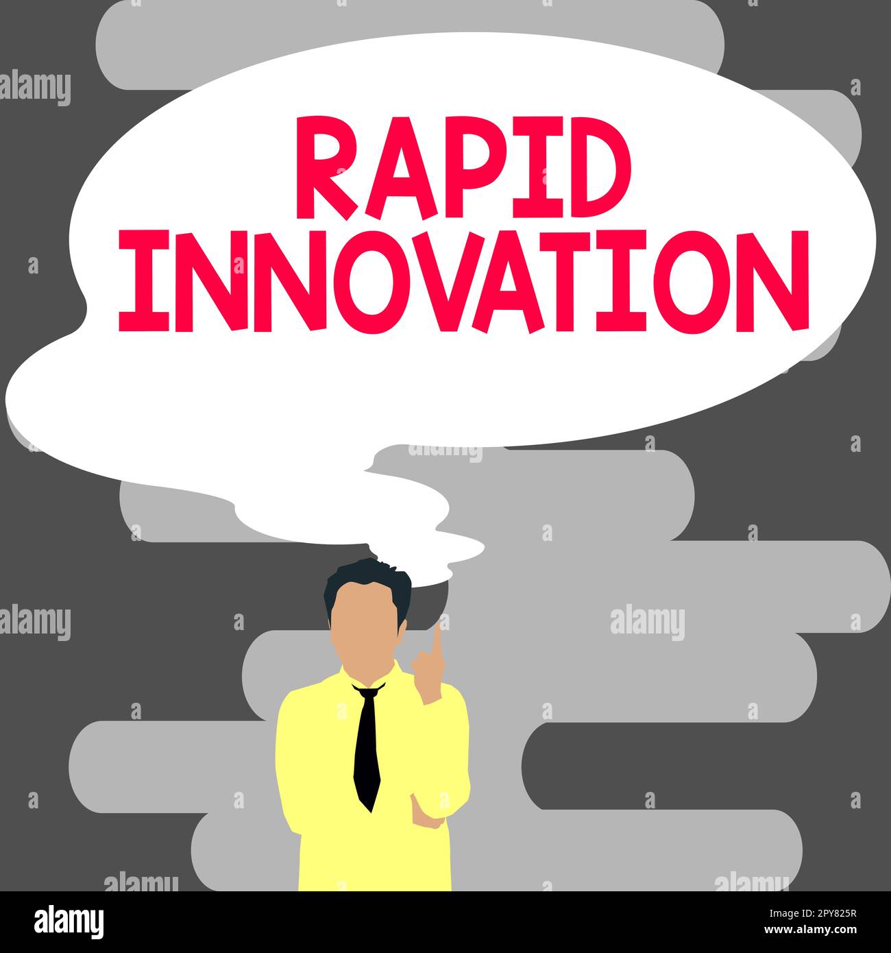 Textunterschrift für schnelle Innovationen. Wort, das auf einer Website geschrieben wird, die Suchmaschinenalgorithmen verwendet Stockfoto