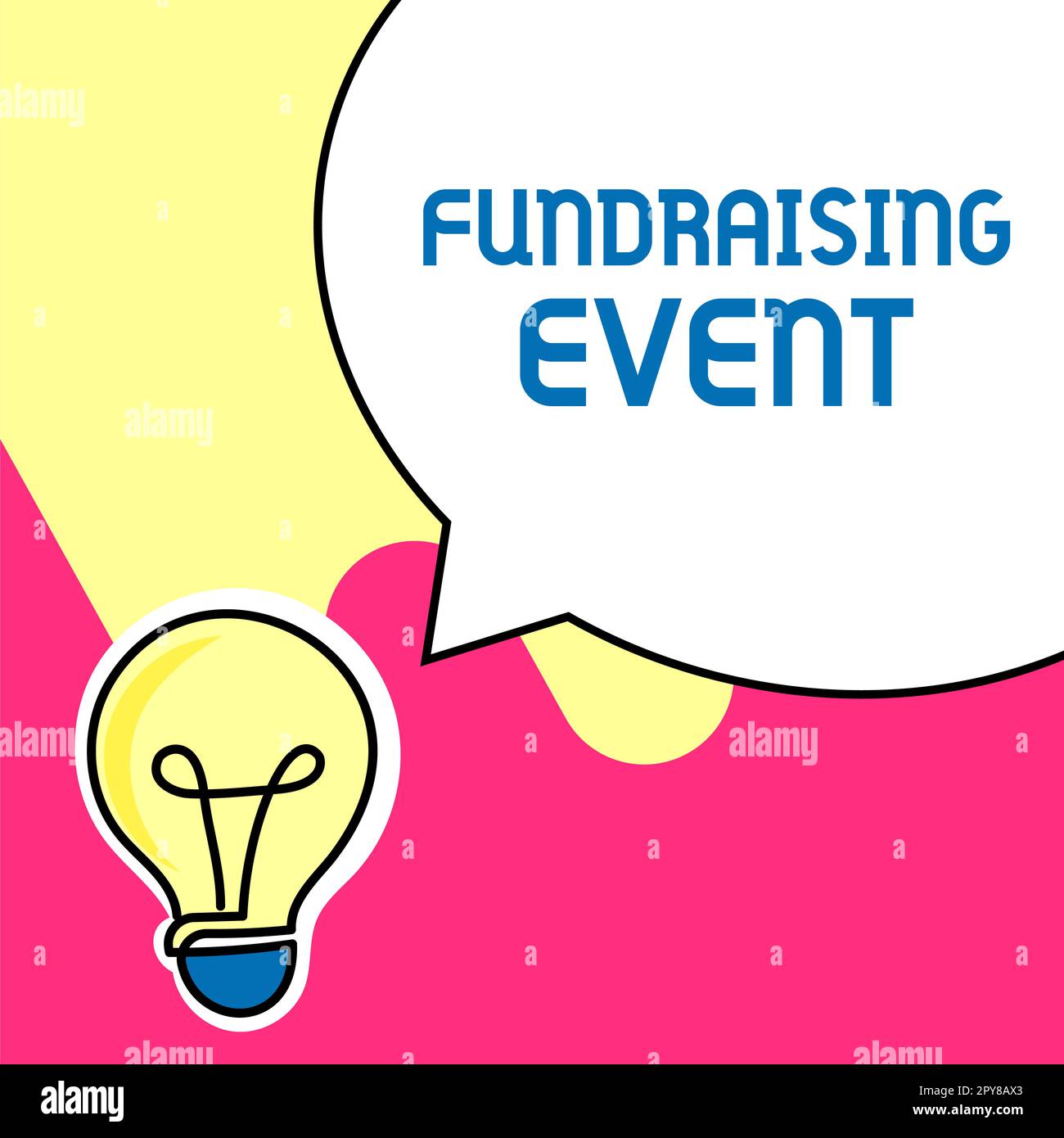 Textüberschrift für Fundraising-Veranstaltung. Internet Concept Campaign, deren Zweck es ist, Geld für eine Sache zu sammeln Stockfoto