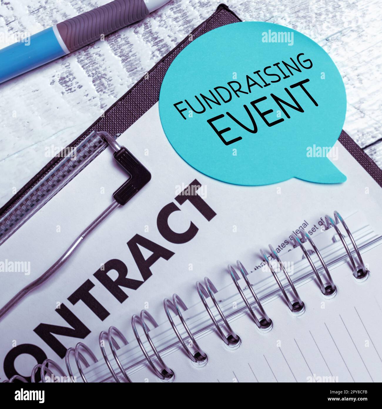 Handgeschriebenes Schild Fundraising Event. Internet Concept Campaign, deren Zweck es ist, Geld für eine Sache zu sammeln Stockfoto