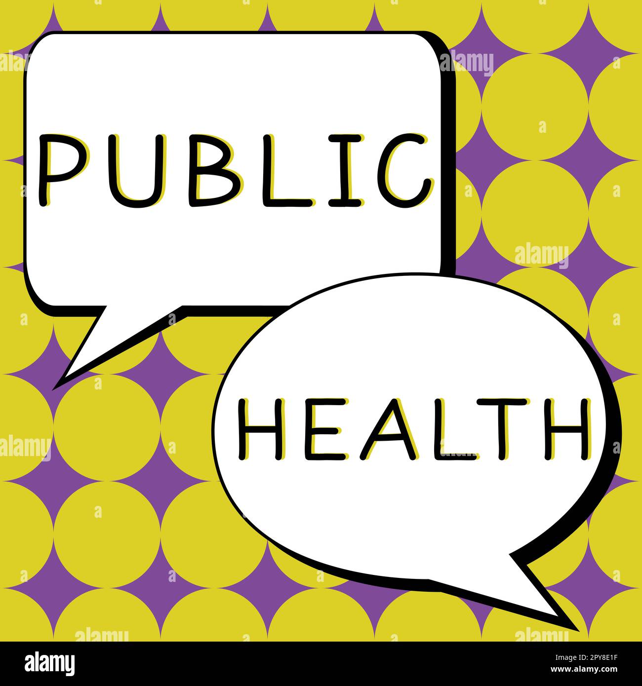 Schild mit der Anzeige der öffentlichen Gesundheit. Unternehmerischer Ansatz zur Förderung einer gesunden Lebensweise für die Gemeinschaft und ihre Menschen Stockfoto