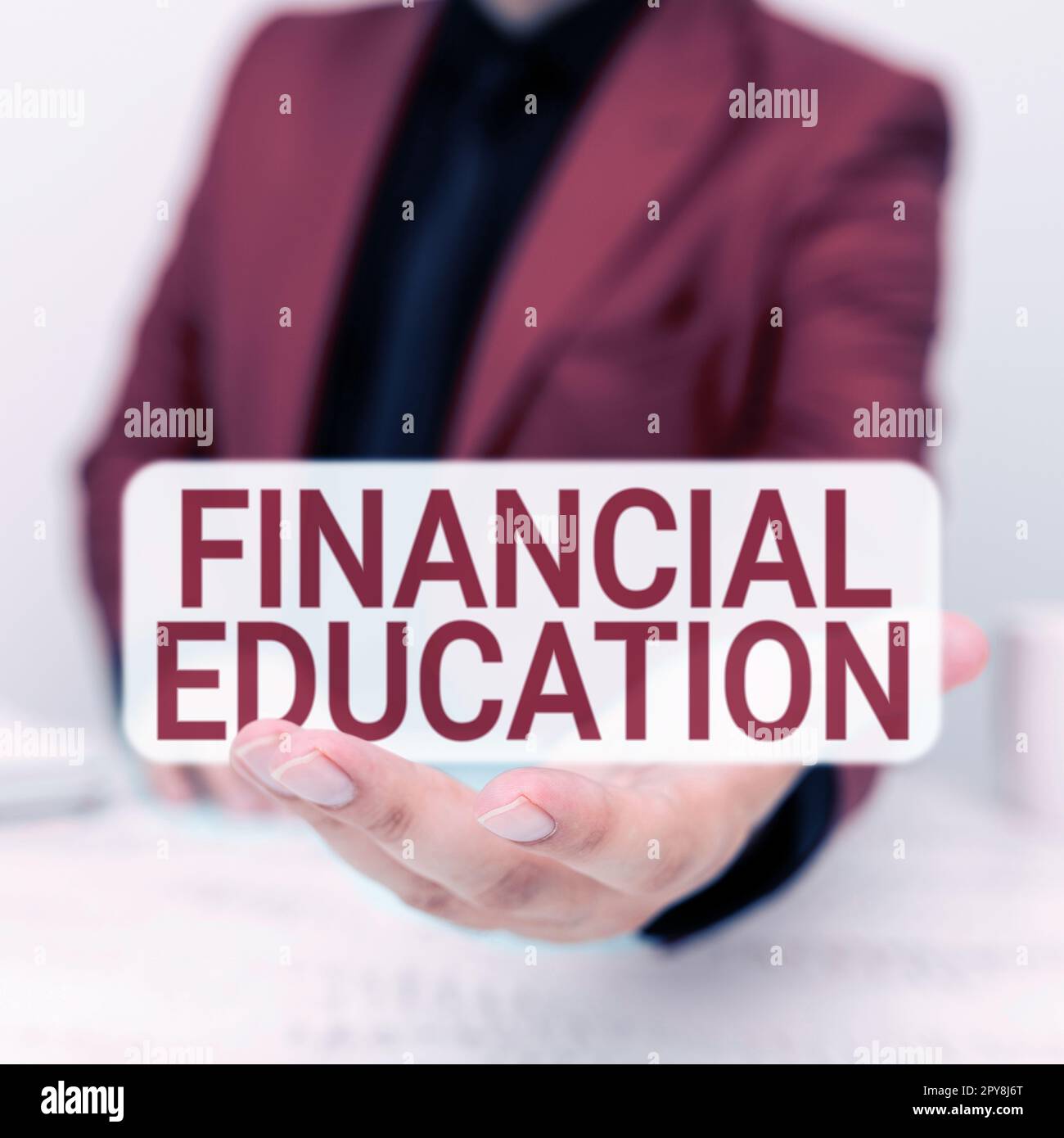 Konzeptionelle Darstellung Financial Education. Internet-Konzept zum Verständnis von Währungsgebieten wie Finanzen und Investitionen Stockfoto