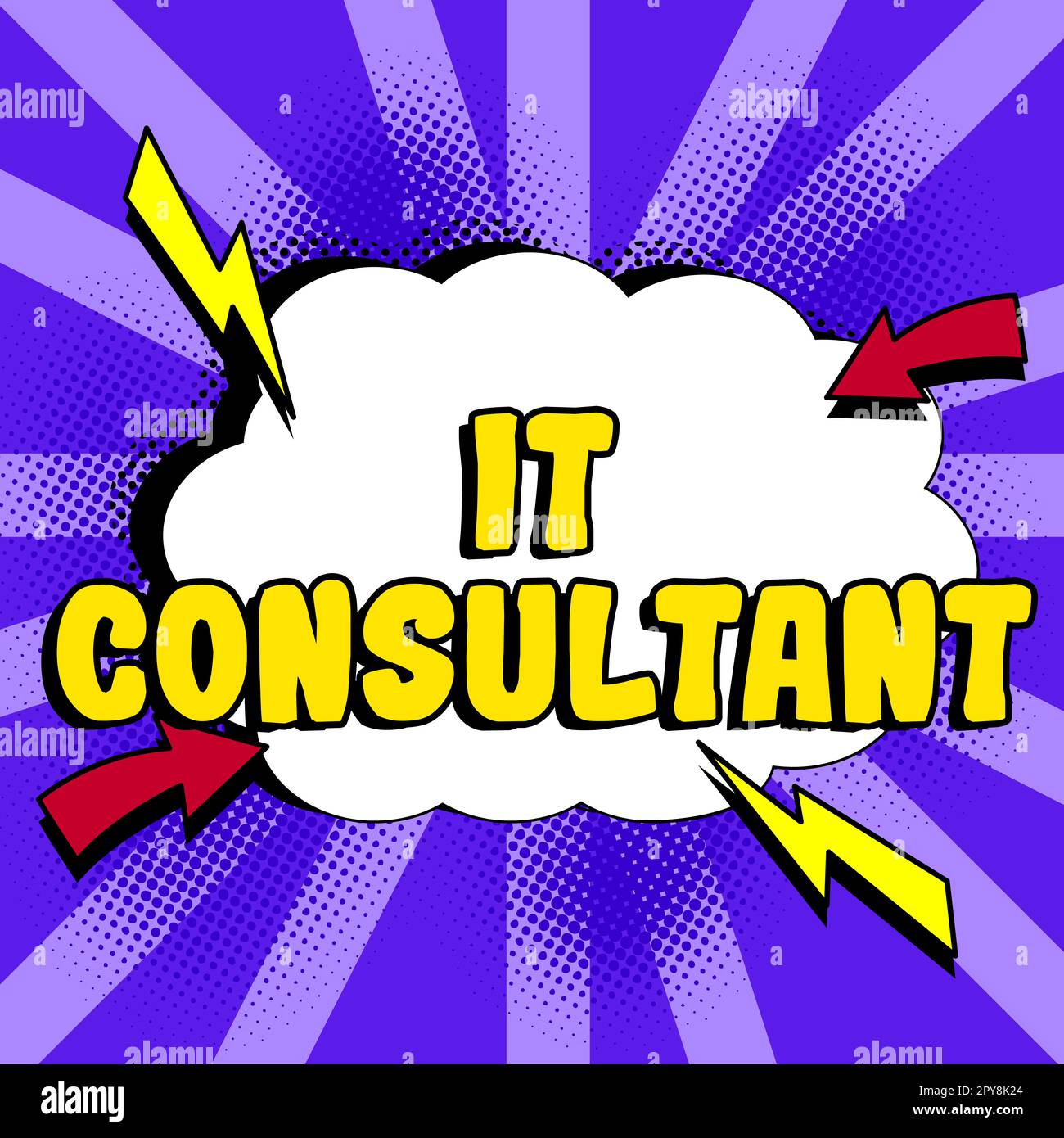 Handschriftliches Schild IT Consultant. Word for konzentriert sich darauf, Unternehmen zu beraten, wie sie ihre IT-Services verwalten können Stockfoto