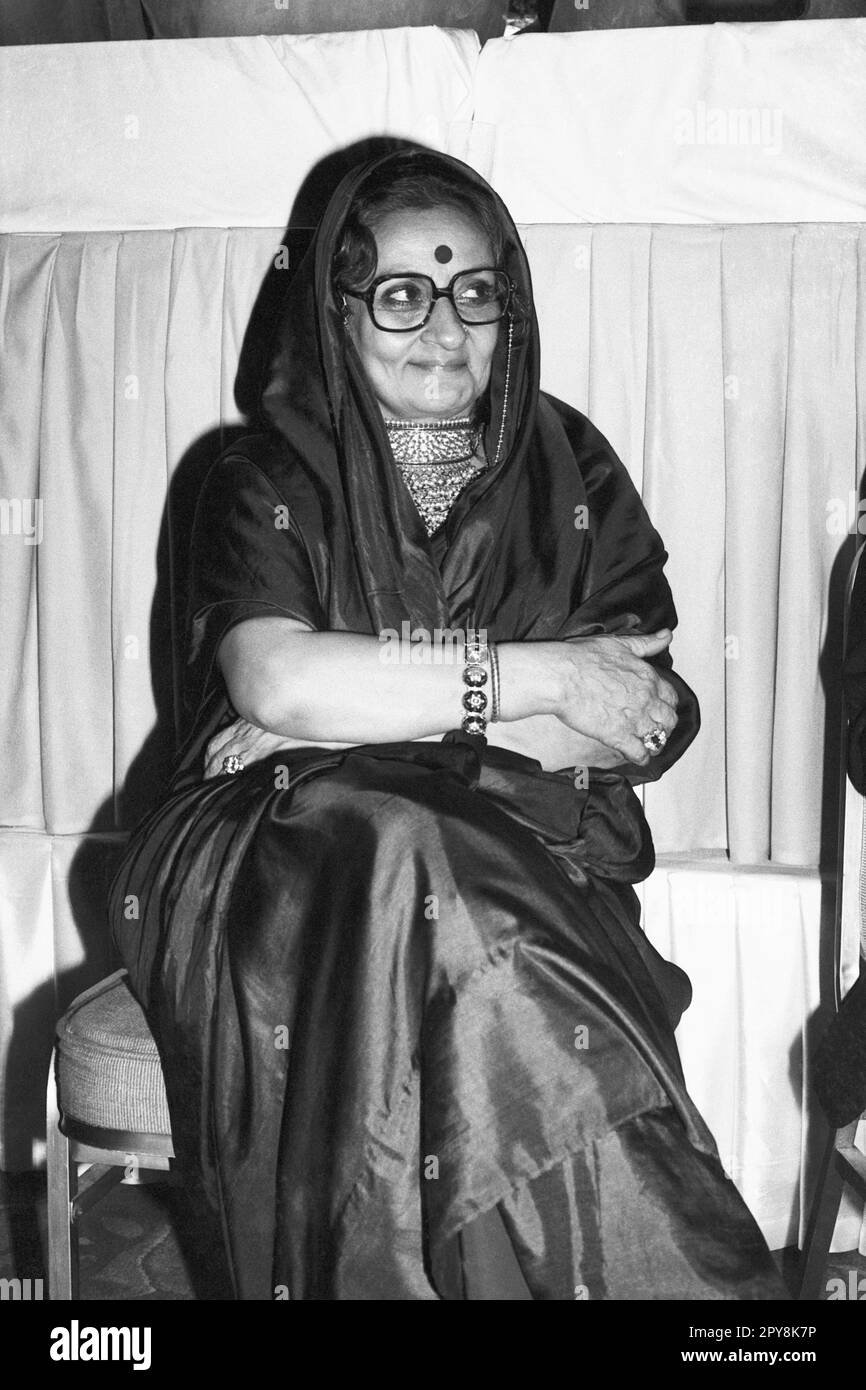 Indische alte, 1980er Jahre alte Schwarz-Weiß-bollywood-Kino hindi Filmschauspielerin, Indien, Nadira, indische Schauspielerin, Indien Stockfoto