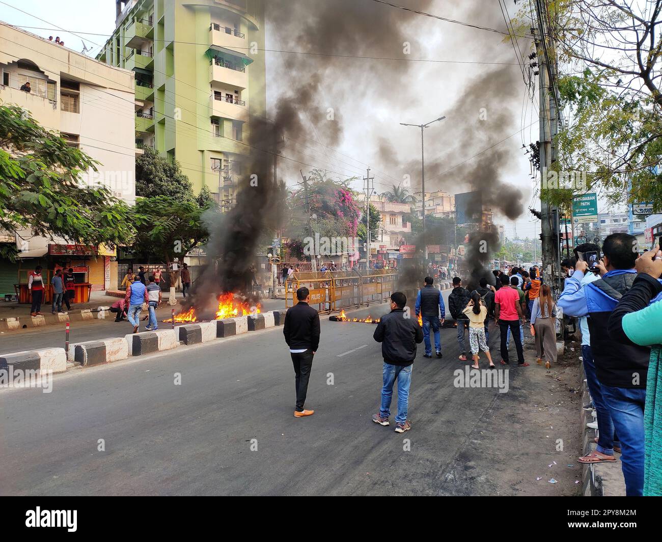 Guwahati, Assam, Indien - 11. Dezember 2019 : Protest der Bürger von Assam gegen die Verabschiedung des Bürgerschaftsänderungsgesetzes. Stockfoto