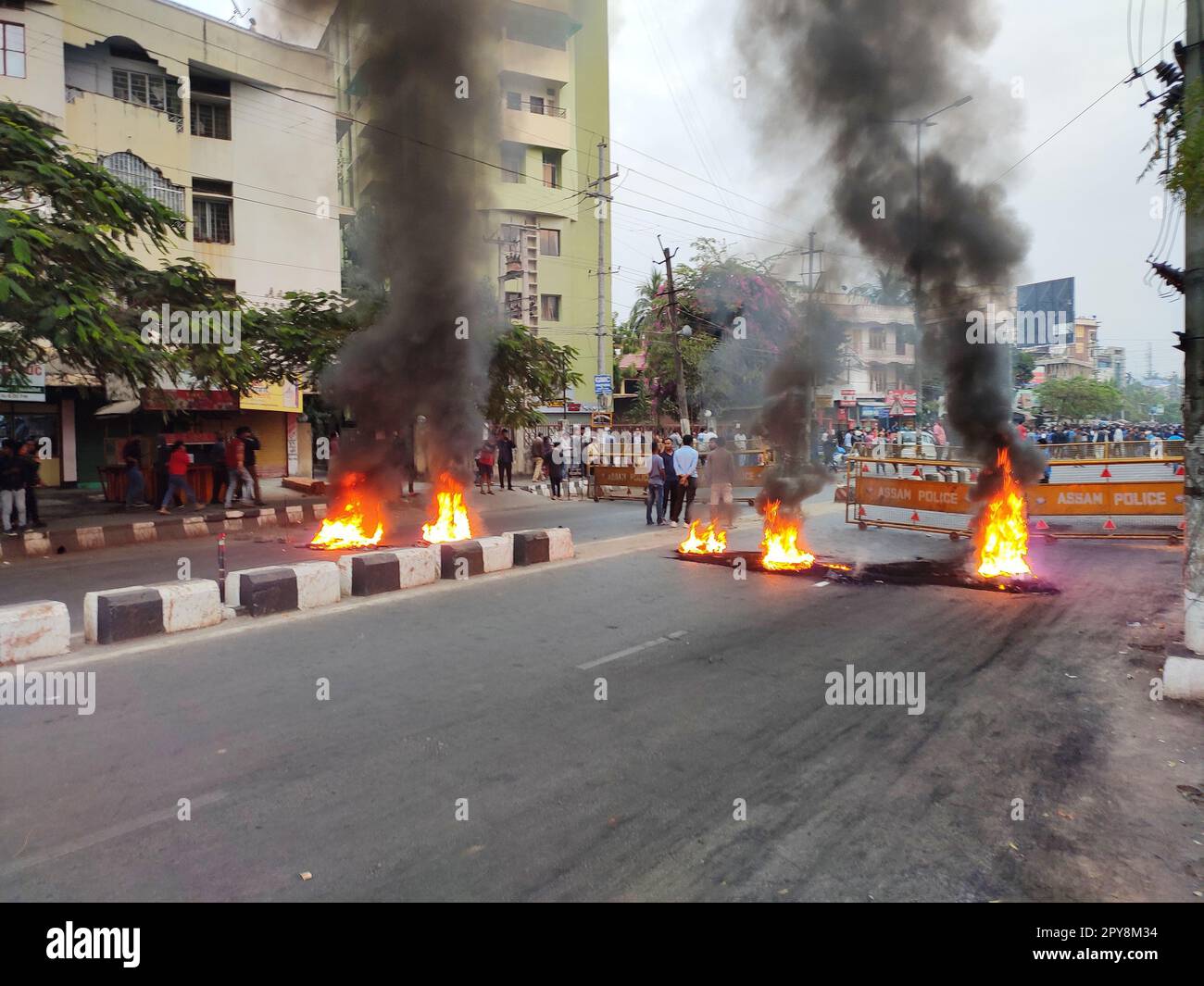 Guwahati, Assam, Indien - 11. Dezember 2019 : Protest der Bürger von Assam gegen die Verabschiedung des Bürgerschaftsänderungsgesetzes. Stockfoto