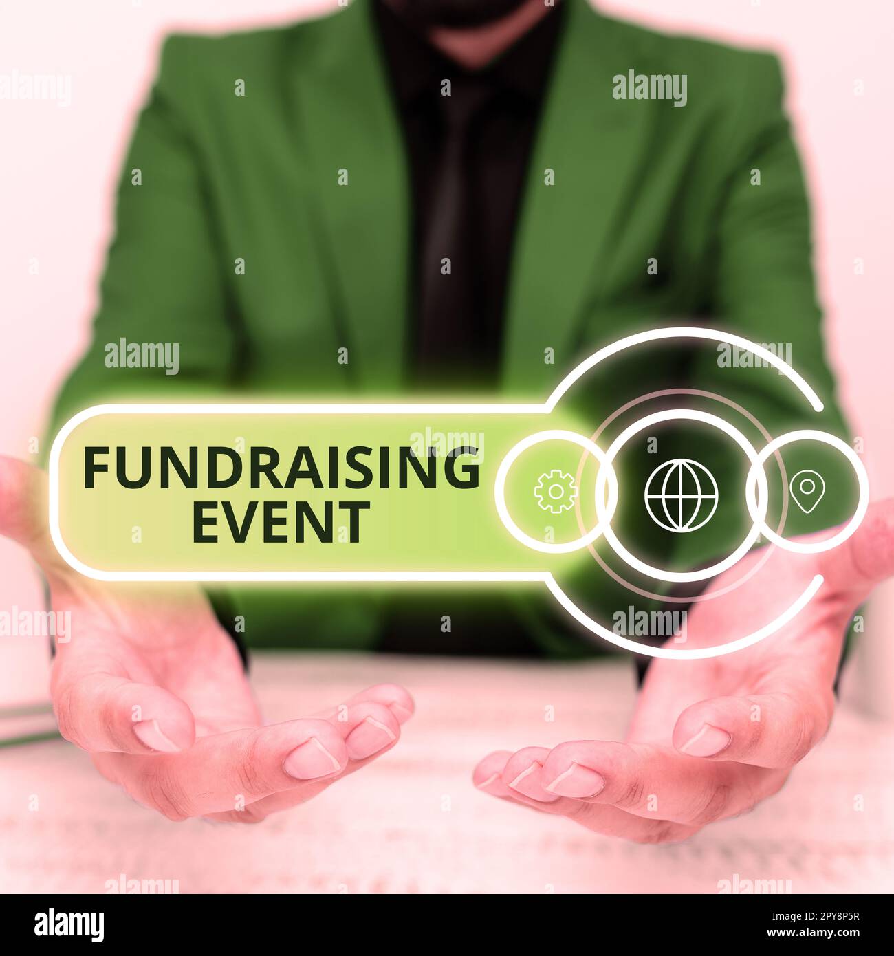 Handgeschriebener Text Fundraising Event. Business Approach-Kampagne, deren Zweck es ist, Geld für eine Sache zu sammeln Stockfoto