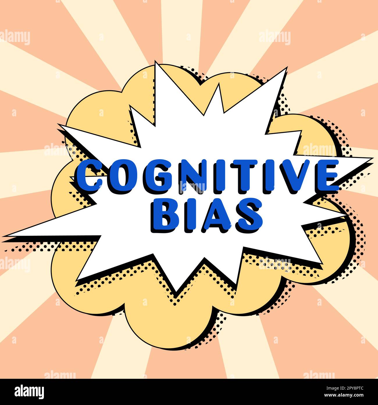 Text, der Inspiration kognitive Vorurteile zeigt. Betriebswirtschaftliche psychologische Behandlung psychischer Störungen Stockfoto