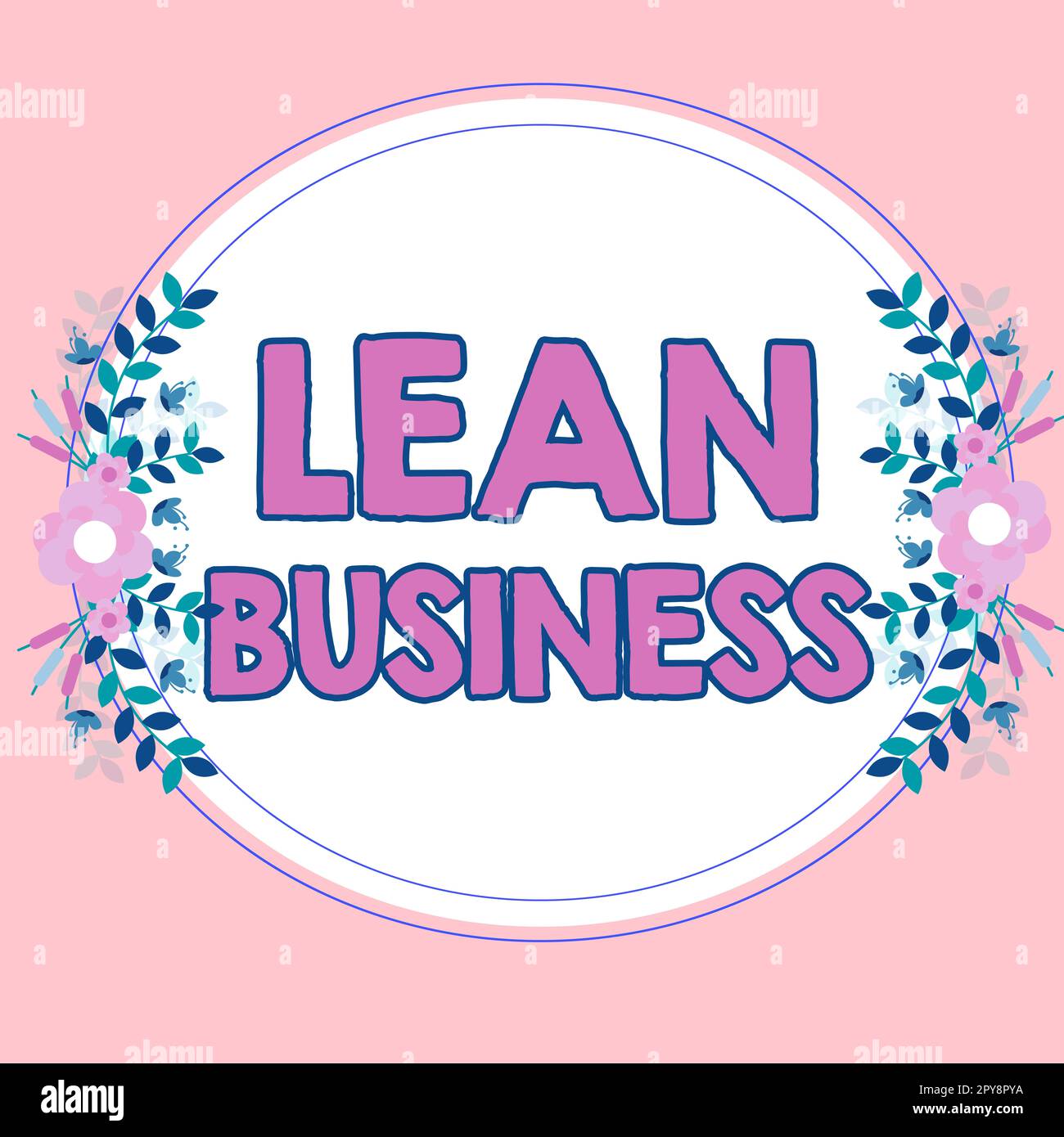 Konzeptionelle Überschrift Lean Business. Wort für Verbesserung der Abfallminimierung ohne Einbußen bei der Produktivität Stockfoto