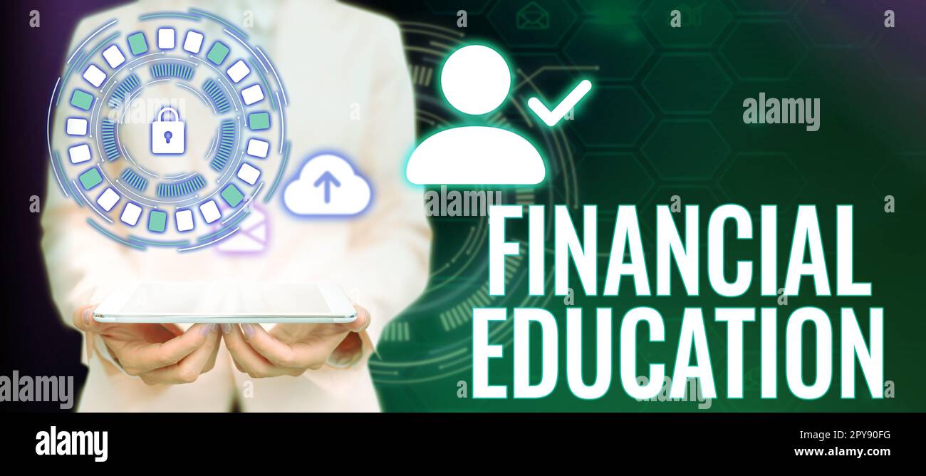 Konzeptionelle Überschrift Finanzschulung. Geschäftsbeispiele Verständnis von Währungsbereichen wie Finanzen und Investitionen Stockfoto