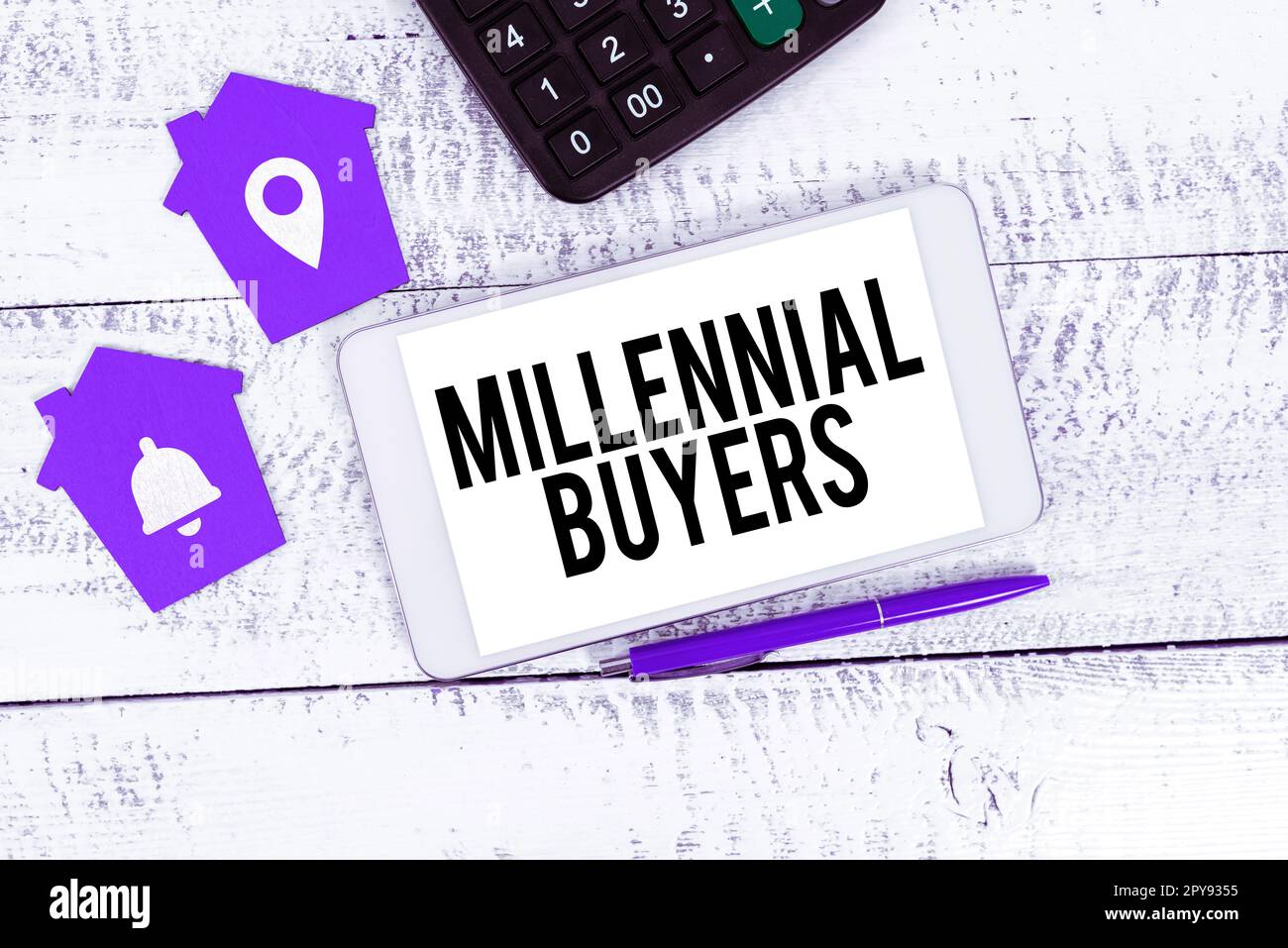Handschrifttext Millennial Buyers. Konzept bedeutet Typ der Verbraucher, die an Trendprodukten interessiert sind Stockfoto