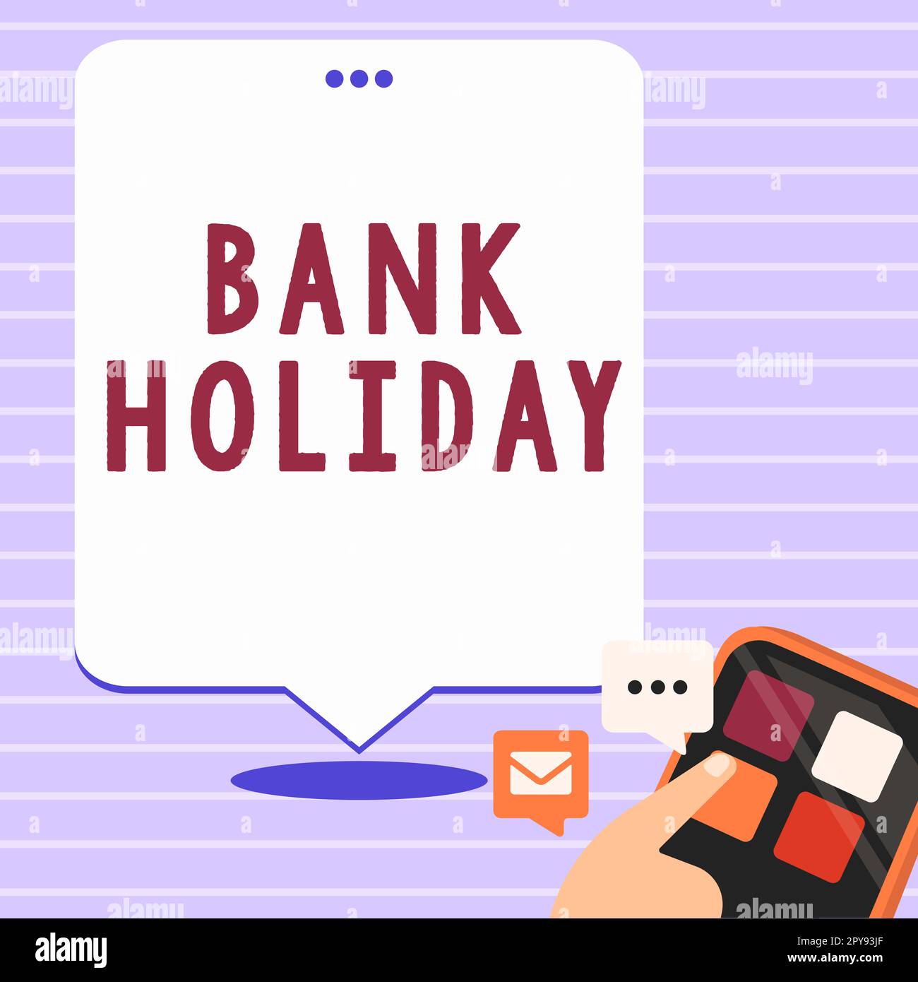Konzepttitel Bankfeiertag. Ein Tag, an dem Banken offiziell als Feiertag geschlossen sind Stockfoto