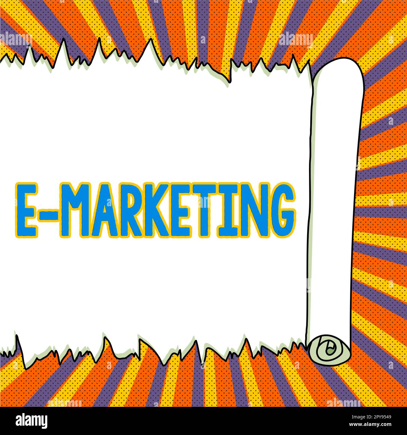 Schreiben mit Anzeige von Text E-Marketing. Ein Wort über ein Unternehmen, das Produkte oder Dienstleistungen elektronisch verkauft Stockfoto