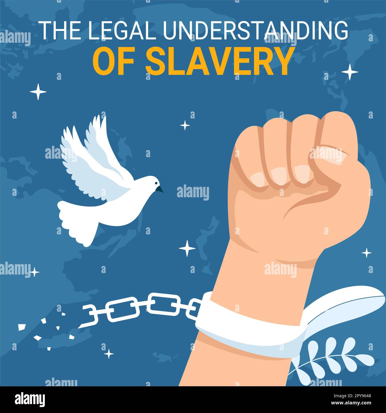 Erinnerung an die Opfer von Sklaverei und Sklavenhandel Social Media Hintergrund Illustration handgezeichnete Cartoon-Vorlagen Stockfoto