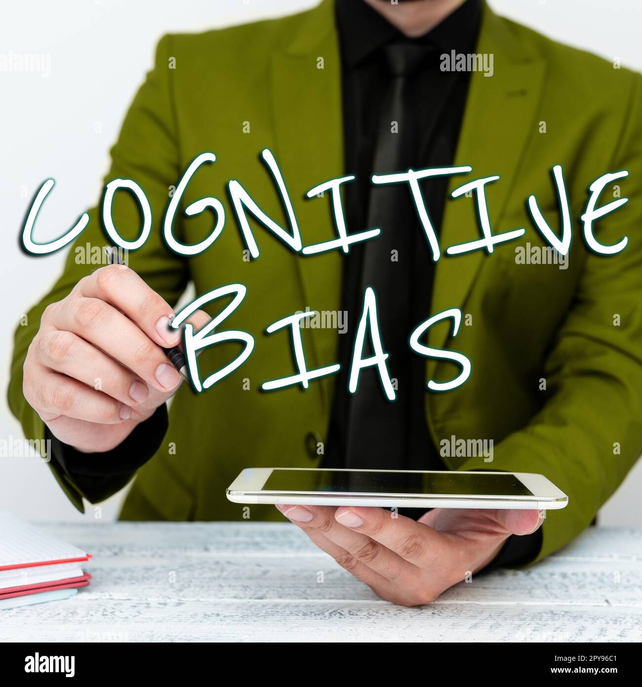 Text, der Inspiration kognitive Vorurteile zeigt. Business Showcase psychologische Behandlung psychischer Störungen Stockfoto