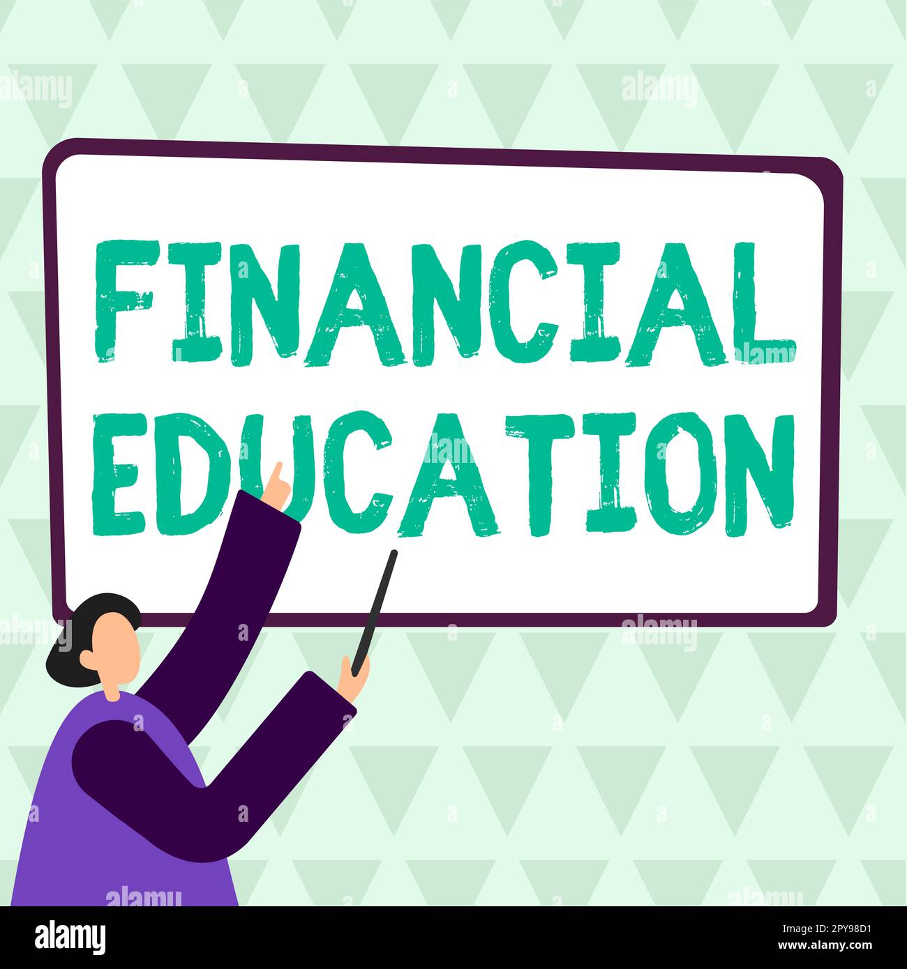 Konzeptionelle Überschrift Finanzschulung. Ein Wort für das Verständnis von Währungsbereichen wie Finanzen und Investitionen Stockfoto