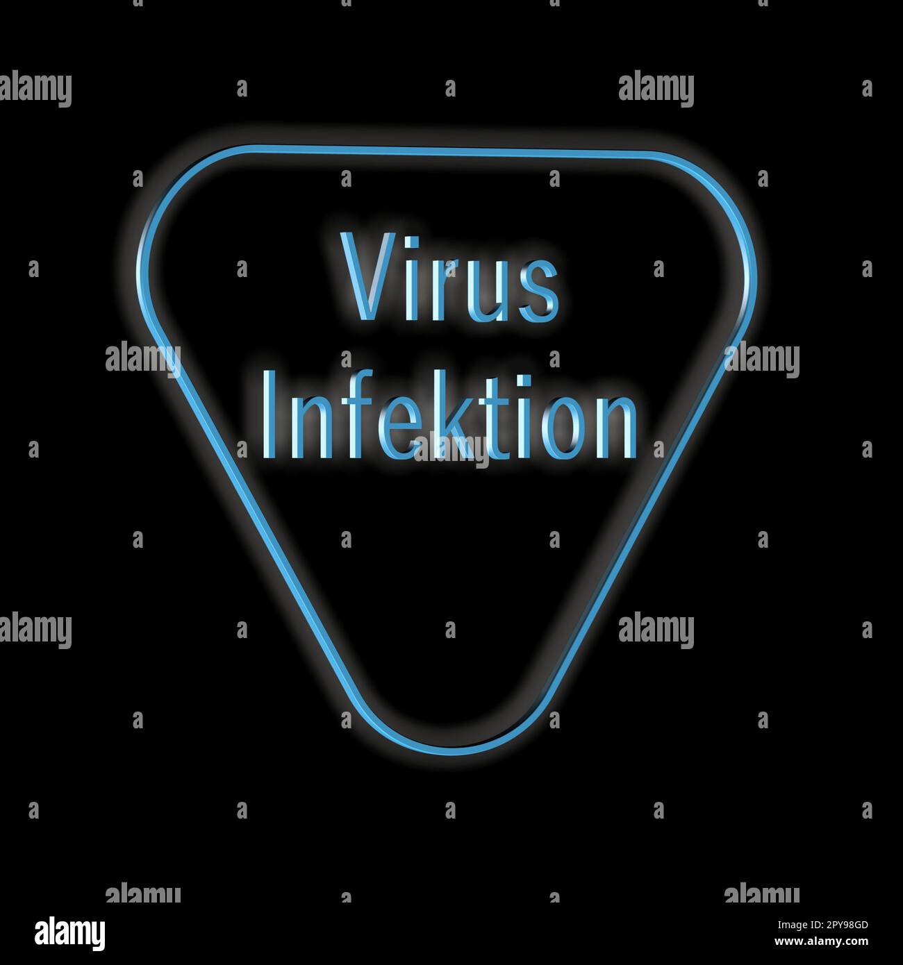 „Virusinfektion“ = „Virusinfektion“ – Wort, Beschriftung oder Text als 3D-Darstellung, 3D-Rendering, Computergrafik Stockfoto