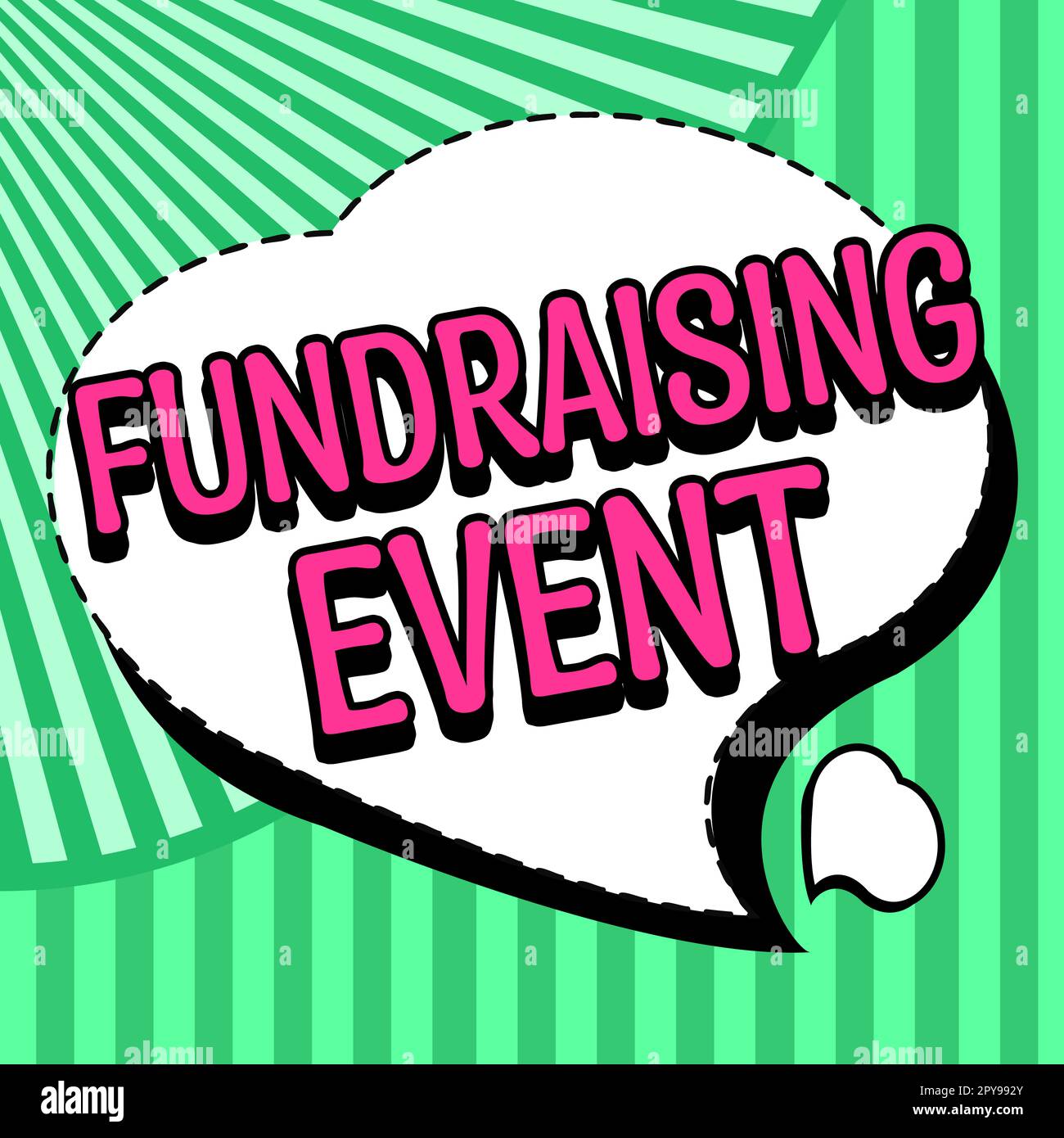 Schild mit Fundraising-Veranstaltung. Internet Concept Campaign, deren Zweck es ist, Geld für eine Sache zu sammeln Stockfoto