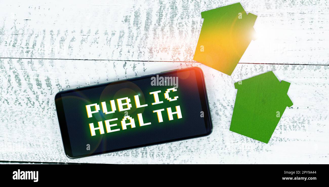 Handschrifttext Public Health. Unternehmensübersicht Förderung einer gesunden Lebensweise für die Gemeinde und ihre Menschen Stockfoto