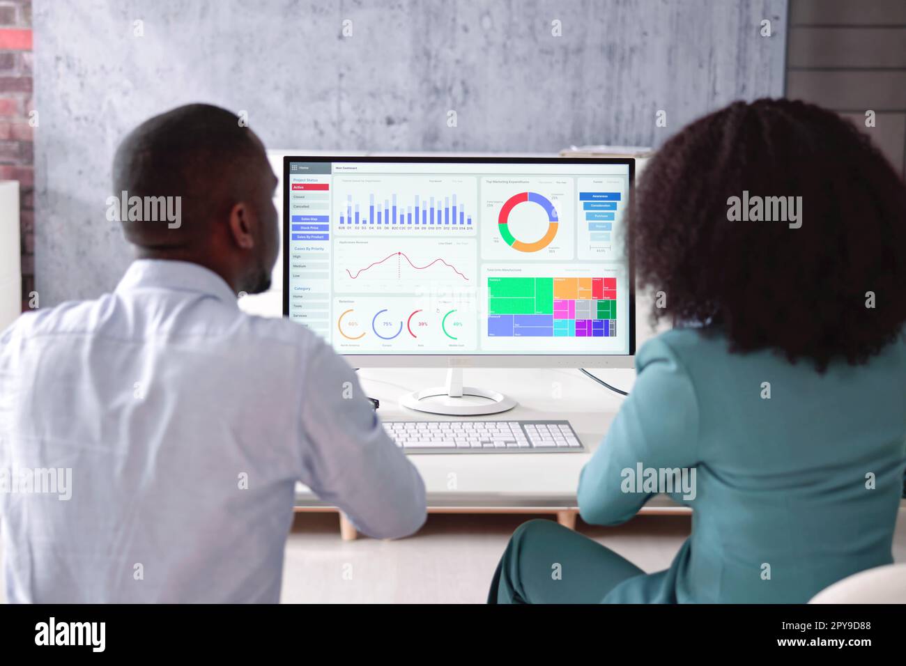 Datenanalyst Für Afroamerikaner Stockfoto