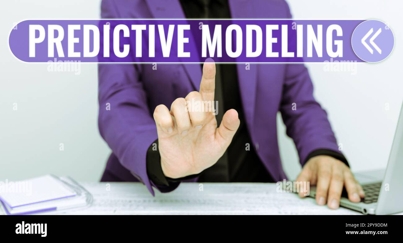 Schreiben von Text Predictive Modeling. Wort für eine Wartungsstrategie, die auf vorausschauenden Analysen basiert Stockfoto