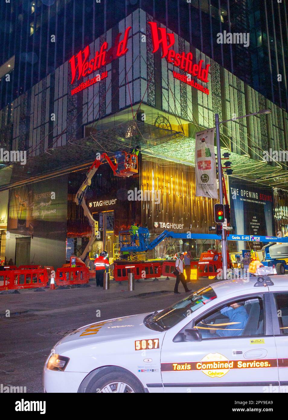 27. Oktober 20120: Bau und Renovierung des Westfield Shopping Centre in Sydney, Australien, vor seiner Wiedereröffnung mit hochwertigen Designerlabels und neuen Flagship Stores. Stockfoto