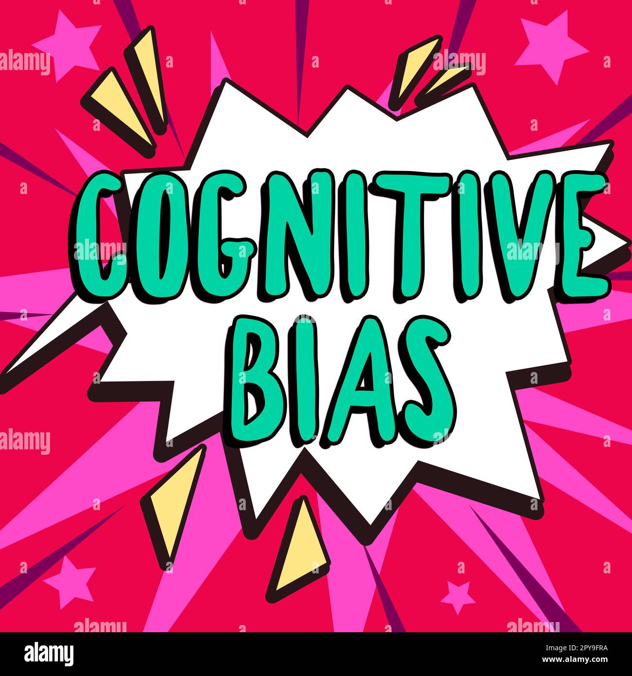 Handgeschriebenes Zeichen kognitive Vorurteile. Business Showcase psychologische Behandlung psychischer Störungen Stockfoto