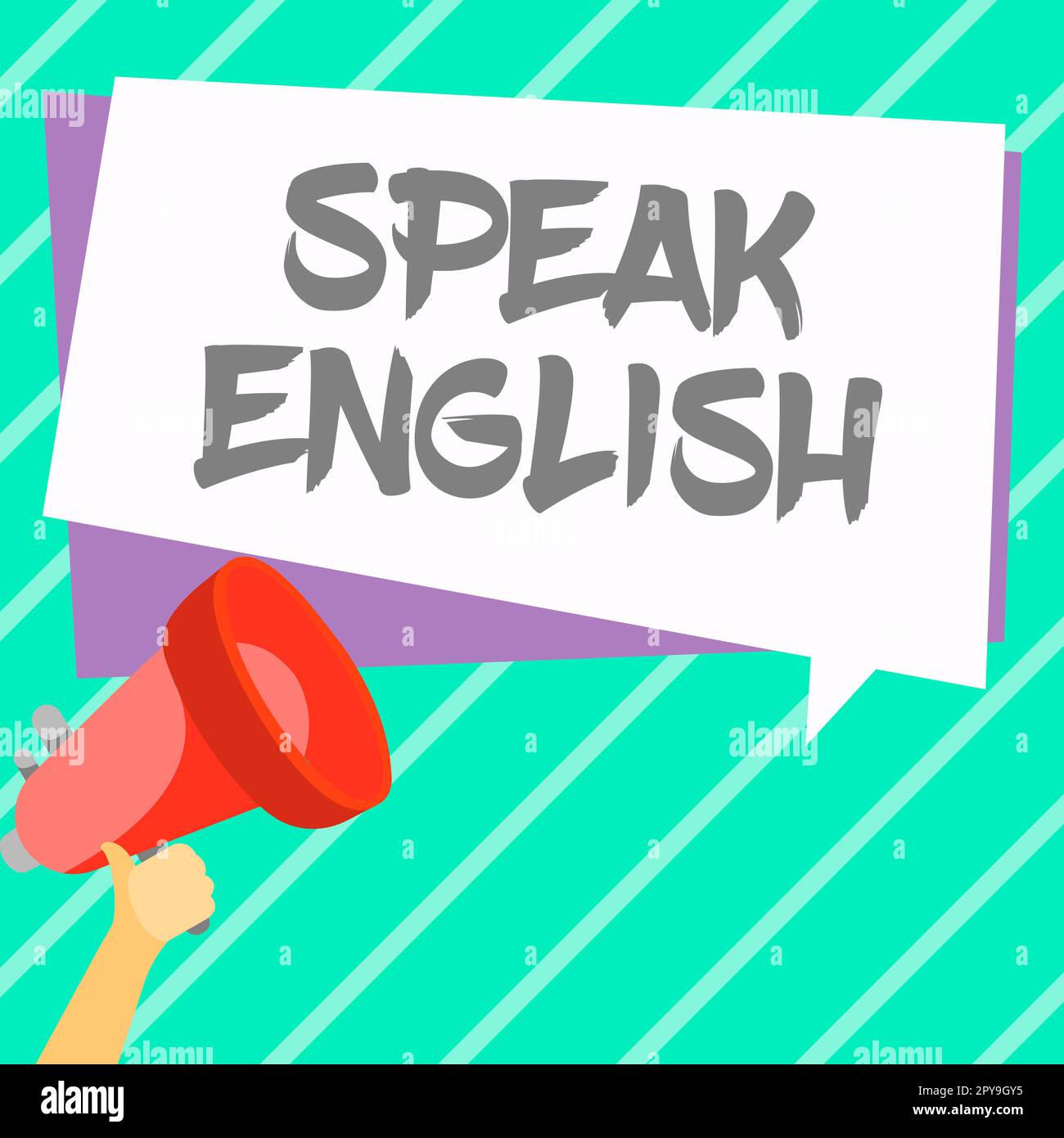 Schild mit der Aufschrift "Sprache Englisch". Business Concept Study eine weitere Fremdsprache Online verbale Kurse Stockfoto