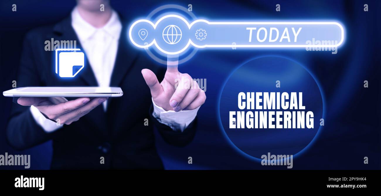 Konzeptionelle Darstellung Chemical Engineering. Geschäftsansatz Entwicklung von Dingen, die sich mit der industriellen Anwendung der Chemie befassen Stockfoto