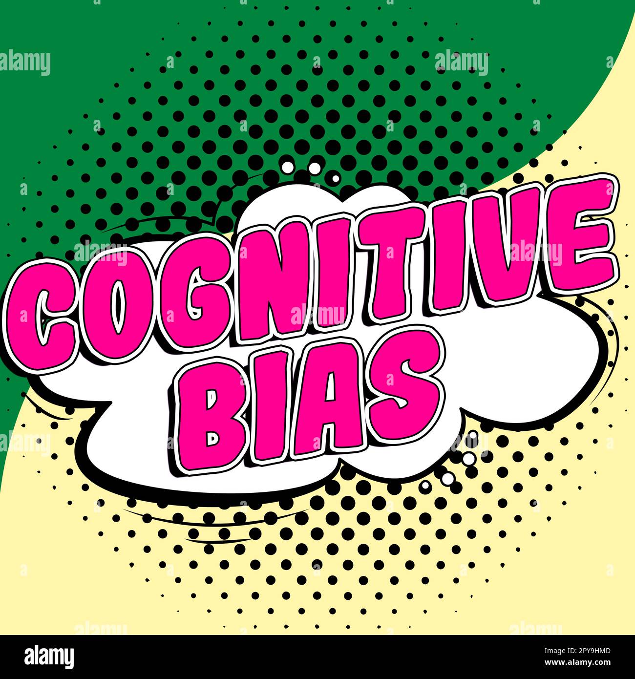 Inspiration zeigt Zeichen kognitiver Vorurteile. Wort für psychologische Behandlung psychischer Störungen Stockfoto