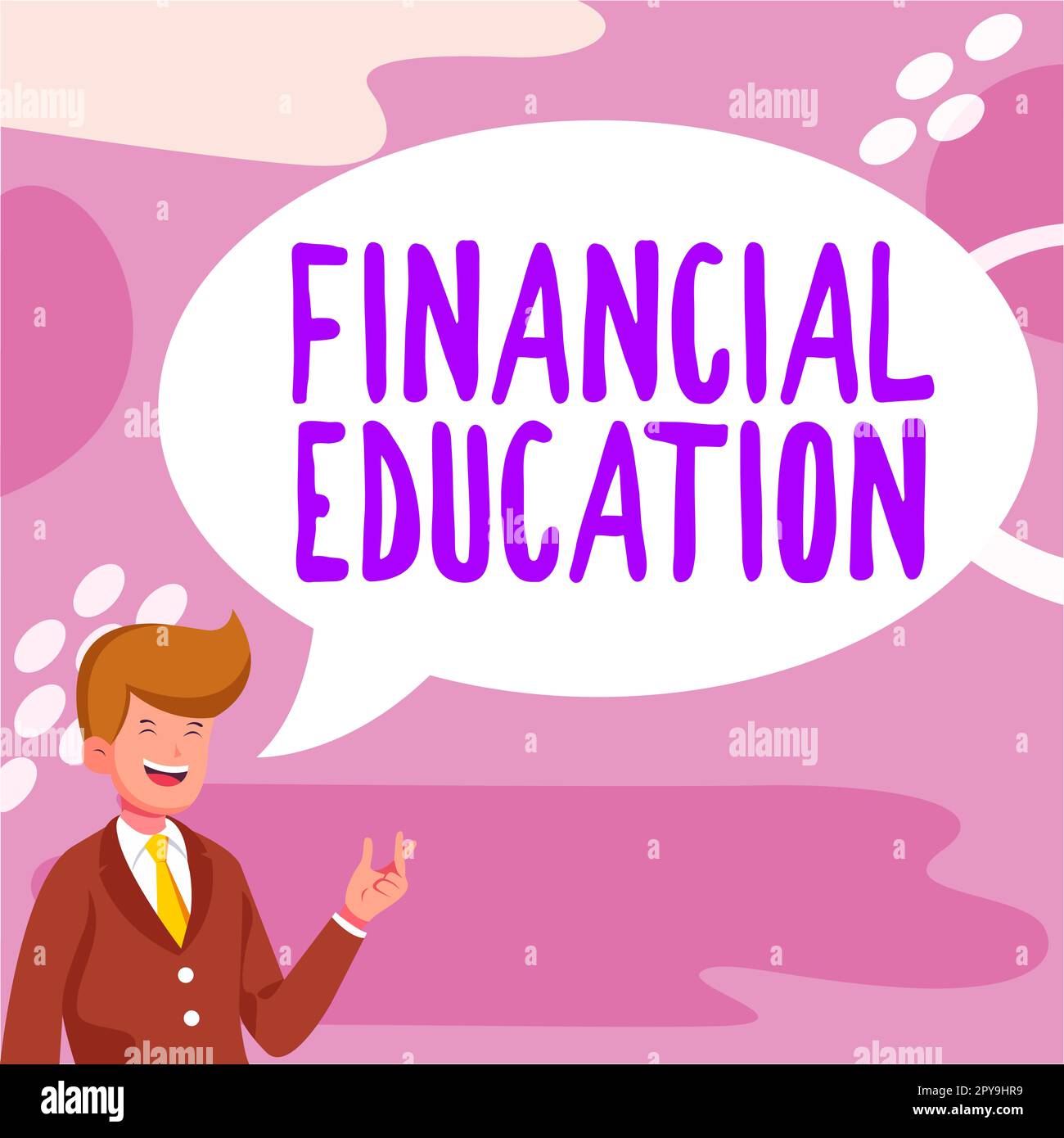 Textüberschrift mit Finanzschulungen. Ein Wort zum Verständnis von Währungsbereichen wie Finanzen und Investitionen Stockfoto