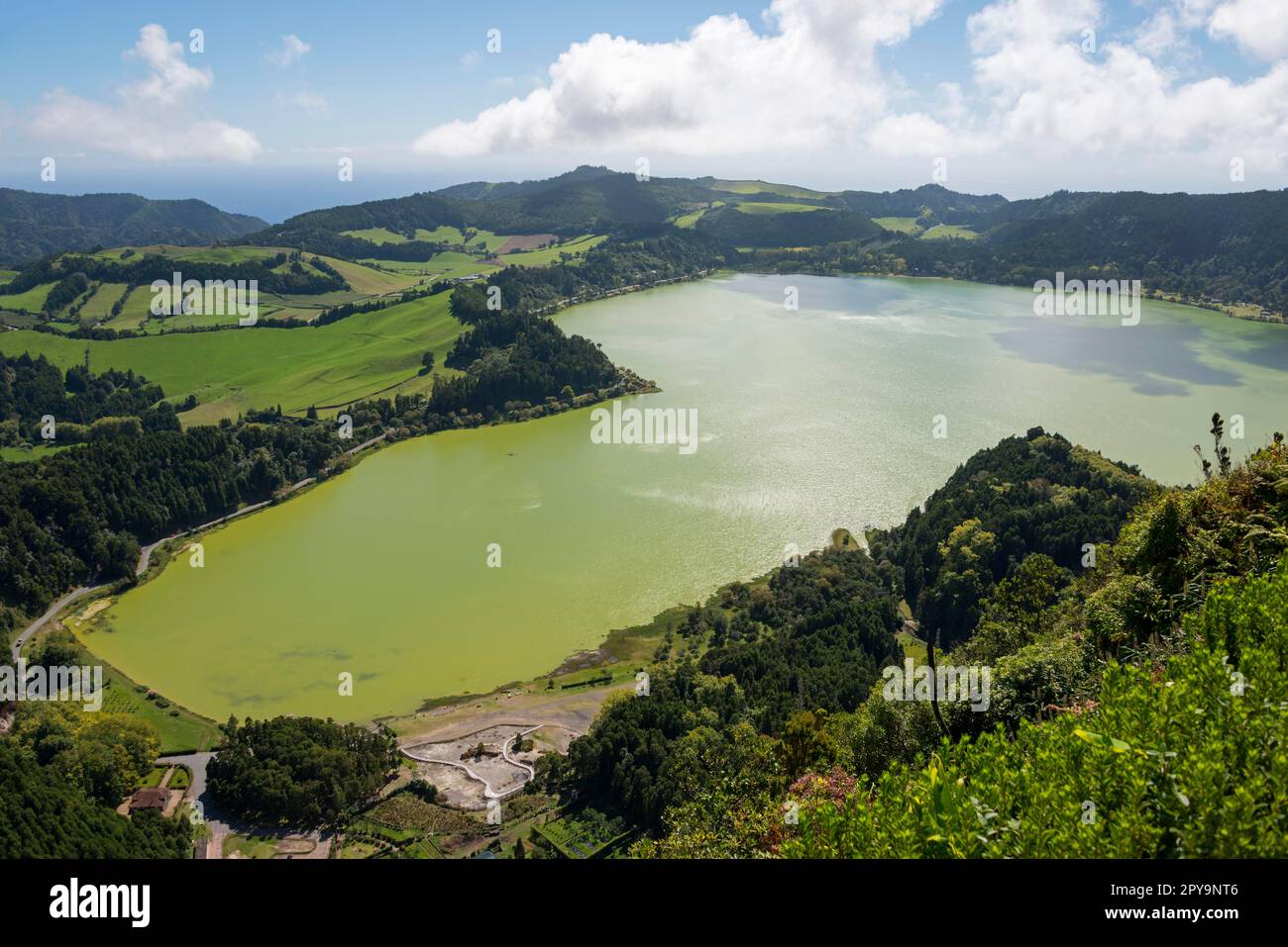 Lake Furnas, Lagoa das, Sao Miguel, Azoren, Portugal Stockfoto