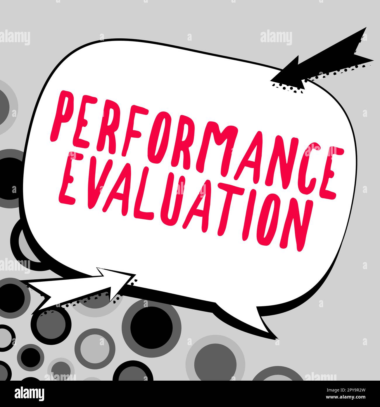 Handgeschriebenes Schild Leistungsbewertung. Konzeptfoto die Entwicklung und Aktionsplanung eines anderen Stockfoto