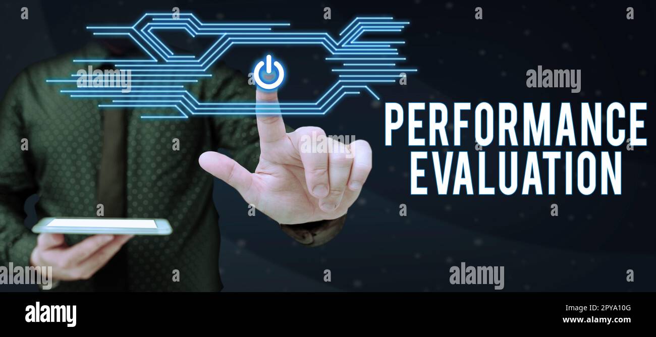 Handschriftlicher Text Leistungsbewertung. Konzeptfoto die Entwicklung und Aktionsplanung eines anderen Stockfoto