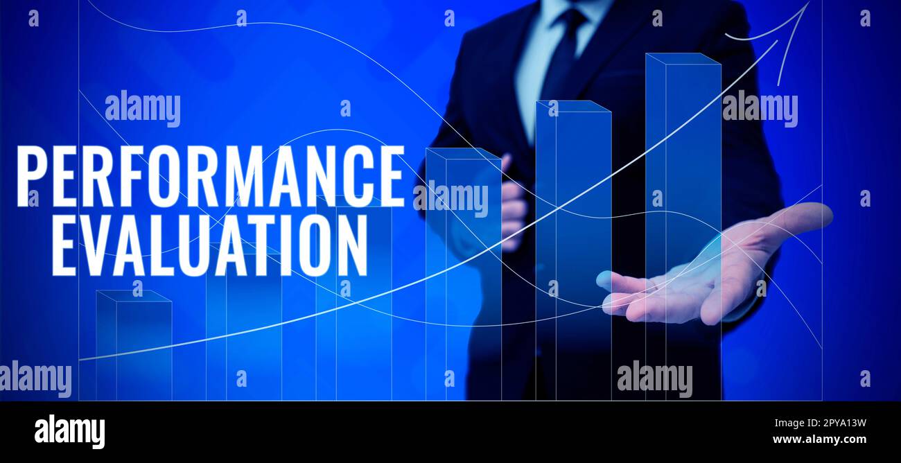 Textüberschrift zur Darstellung der Leistungsbewertung. Internetkonzept Entwicklung und Aktionsplanung eines anderen Stockfoto