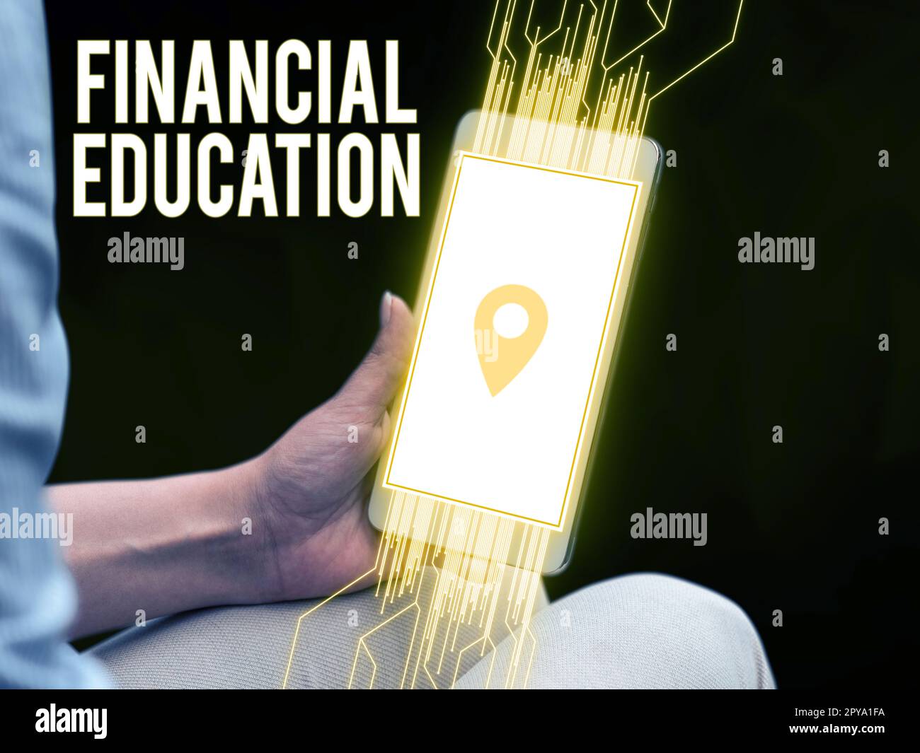 Konzeptionelle Überschrift Finanzschulung. Geschäftsidee Verständnis von Währungsbereichen wie Finanzen und Investitionen Stockfoto