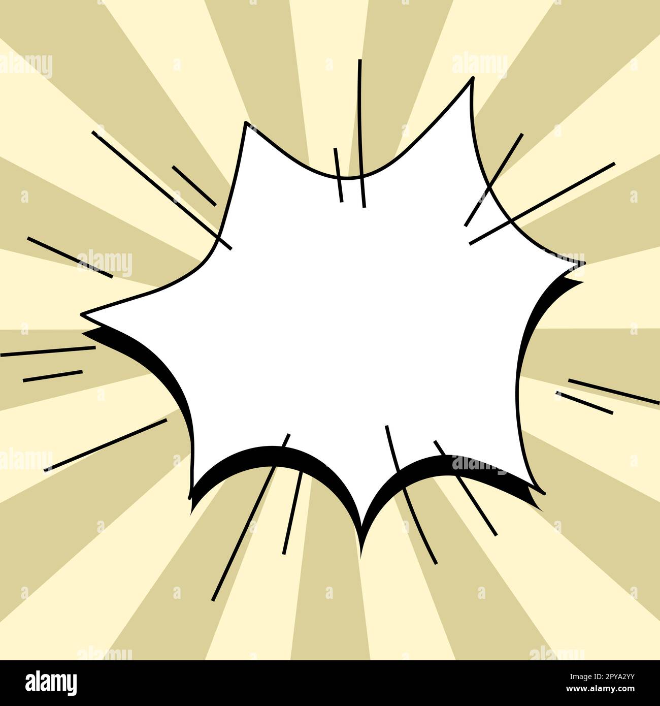 Comic Blank Speech Bubble Mit Copy Space Und Bunten Doodles. Stockfoto