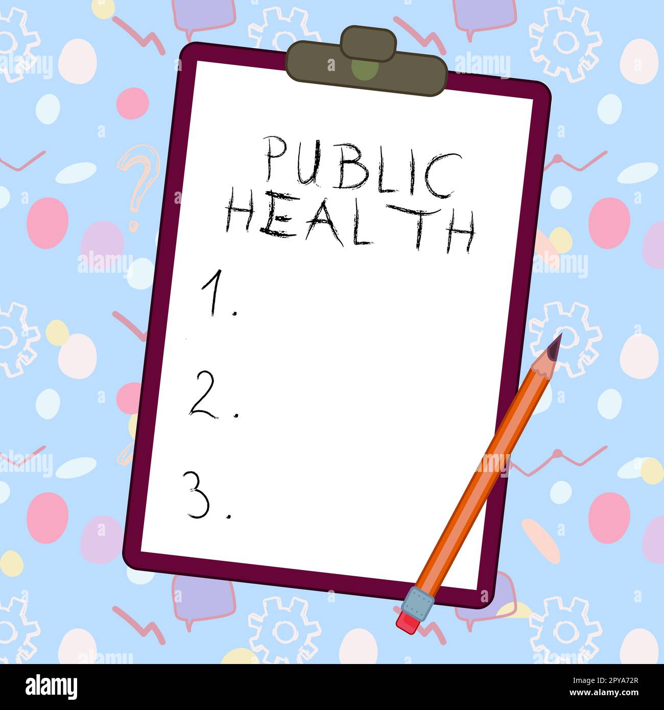 Konzeptionelle Darstellung Public Health. Geschäftskonzept zur Förderung einer gesunden Lebensweise für die Gemeinschaft und ihre Menschen Stockfoto
