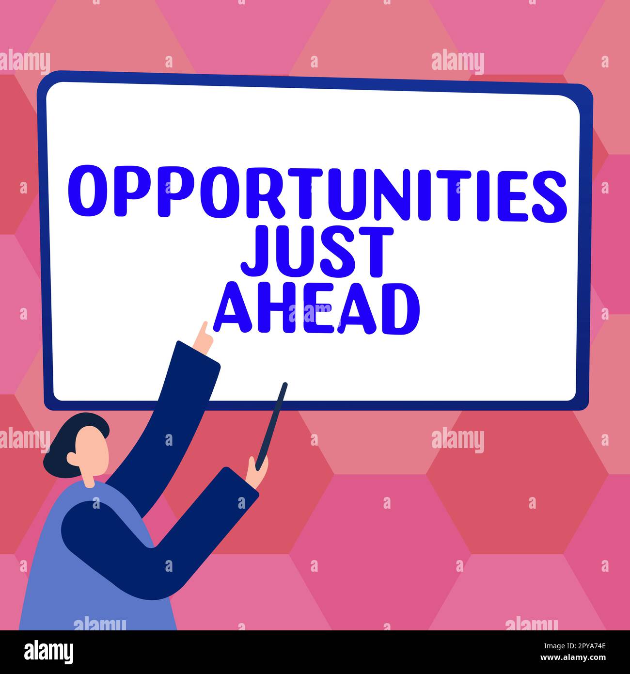 Textzeichen, das die Chancen direkt vor Ihnen anzeigt. Geschäftsideen Zusammenstellung von Umständen, die es ermöglichen, etwas in kurzer Zeit zu tun Stockfoto