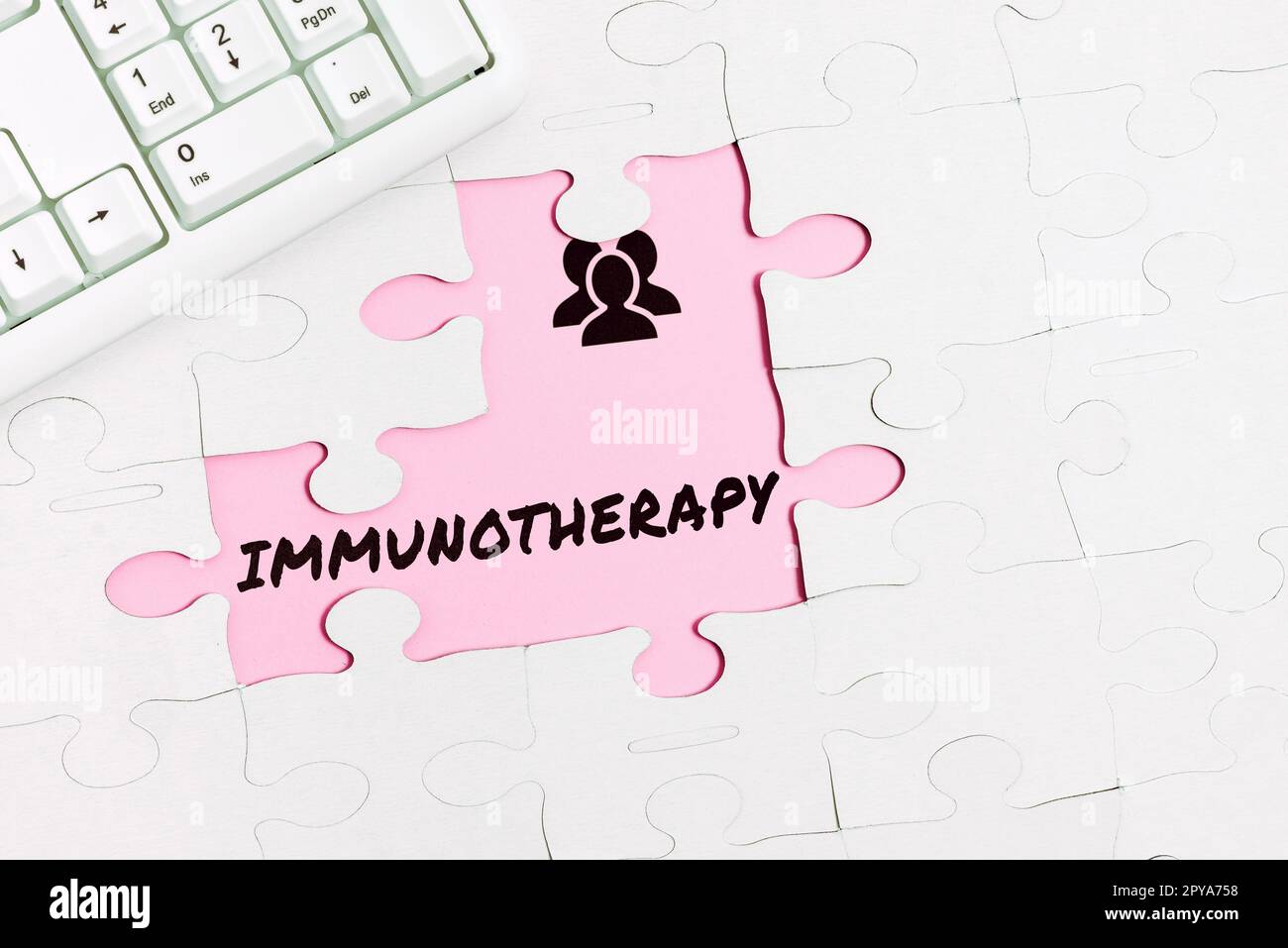 Schriftstellertext Immuntherapie. Konzept bedeutet Behandlung oder Vorbeugung von Krankheiten, die die Verbesserung des Immunsystems beinhaltet Stockfoto