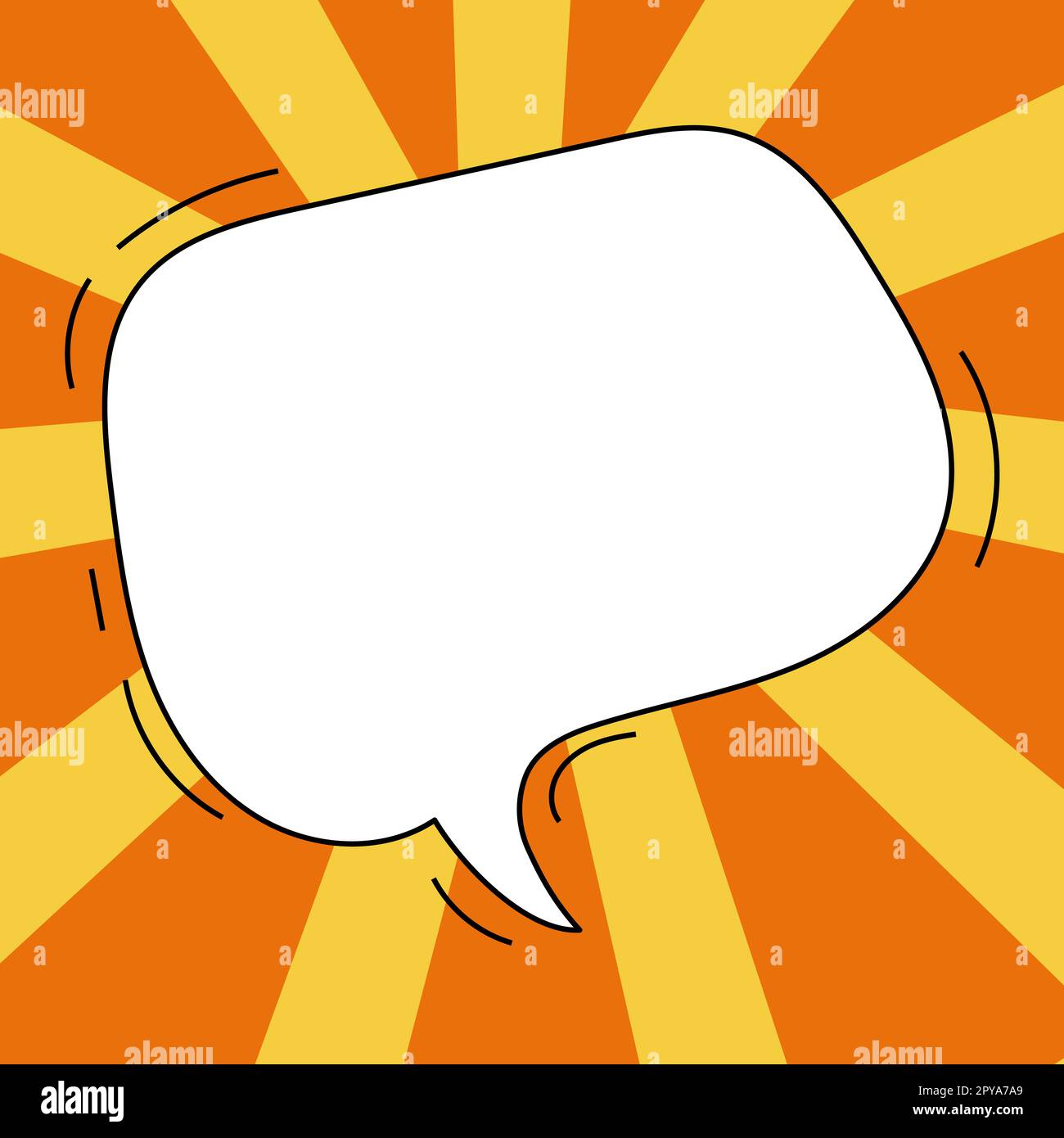Comic Blank Speech Bubble Mit Copy Space Und Bunten Doodles. Stockfoto