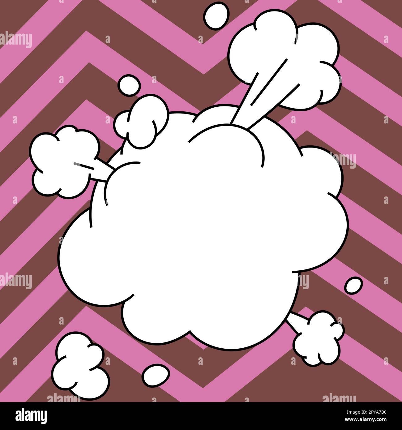 Comic Blank Speech Bubble Mit Copy Space Und Bunten Doodles. Stockfoto