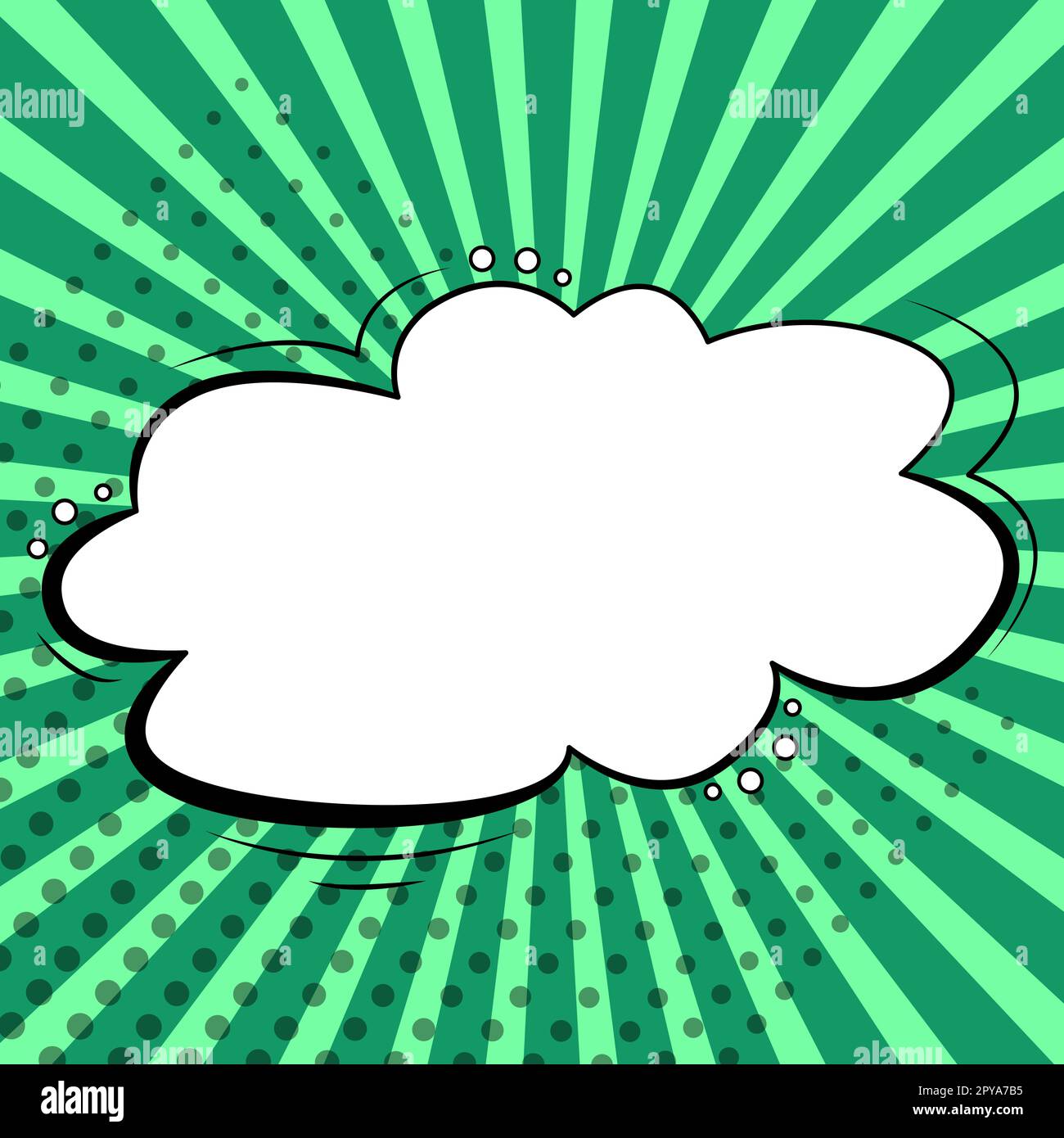 Comic Blank Speech Bubble Mit Copy Space Und Bunten Doodles. Stockfoto