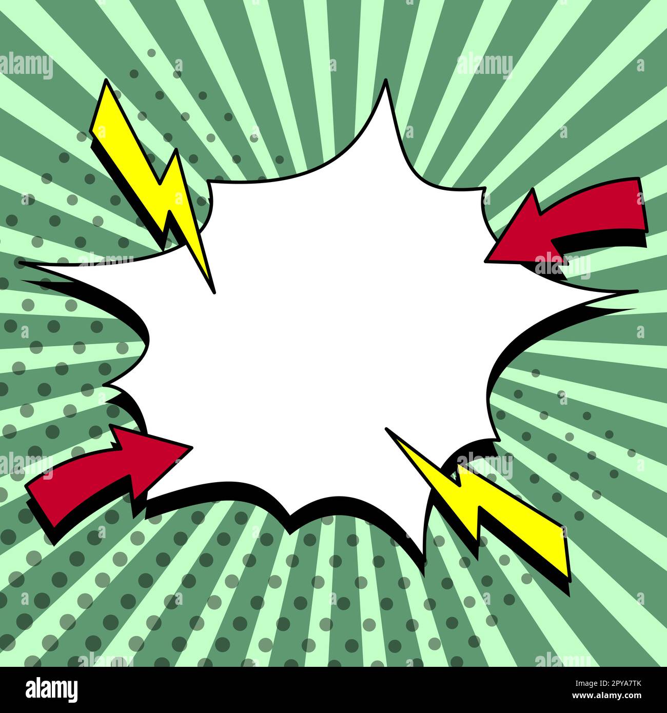 Comic Blank Speech Bubble Mit Copy Space Und Bunten Doodles. Stockfoto