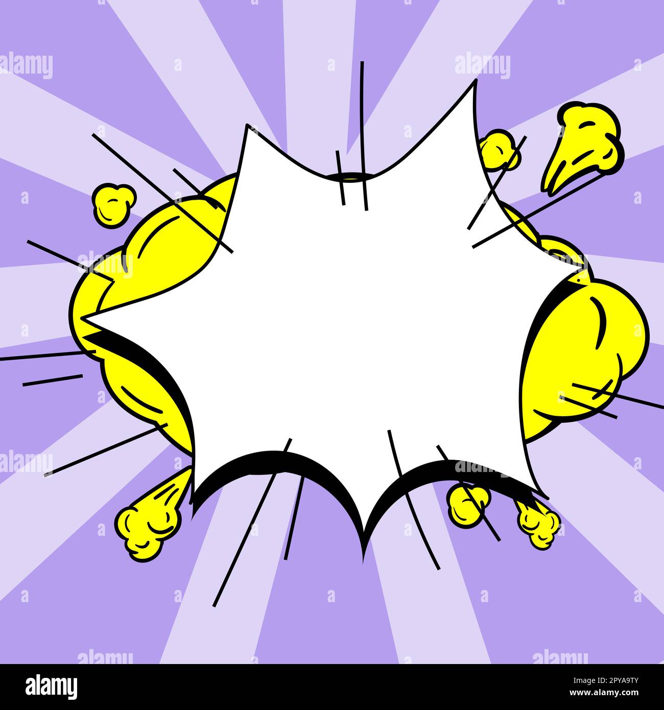 Comic Blank Speech Bubble Mit Copy Space Und Bunten Doodles. Stockfoto