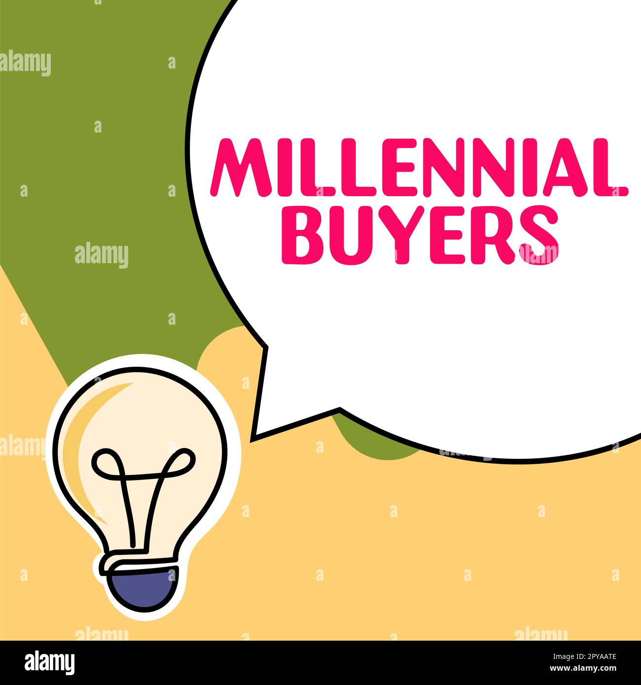 Handschrifttext Millennial Buyers. Konzept bedeutet Typ der Verbraucher, die an Trendprodukten interessiert sind Stockfoto