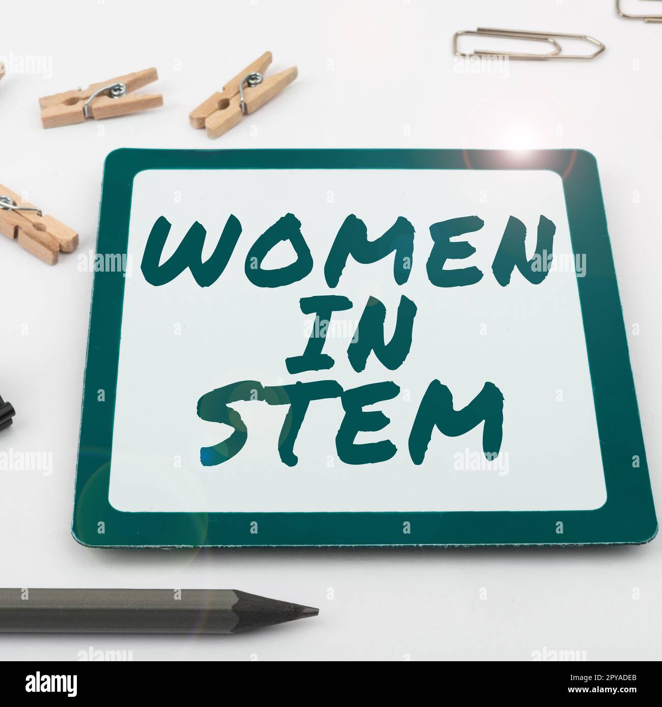 Konzeptionelle Darstellung Frauen im Stem. Konzept bedeutet Wissenschaft Technik Technik Technik Mathematik Wissenschaft Stockfoto