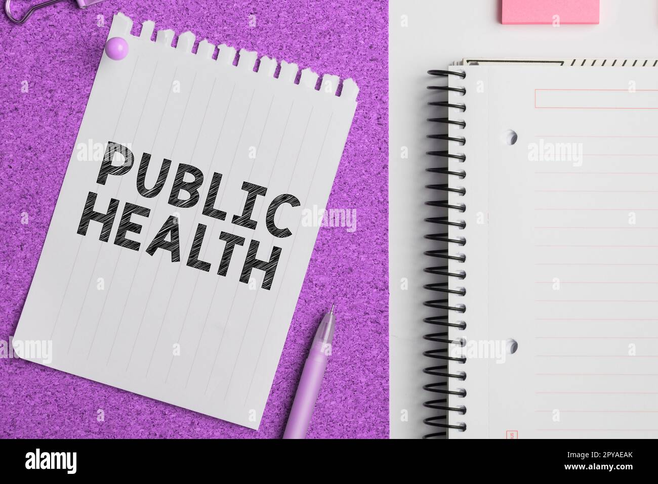 Text zeigt Inspiration Public Health. Unternehmerischer Ansatz zur Förderung einer gesunden Lebensweise für die Gemeinschaft und ihre Menschen Stockfoto