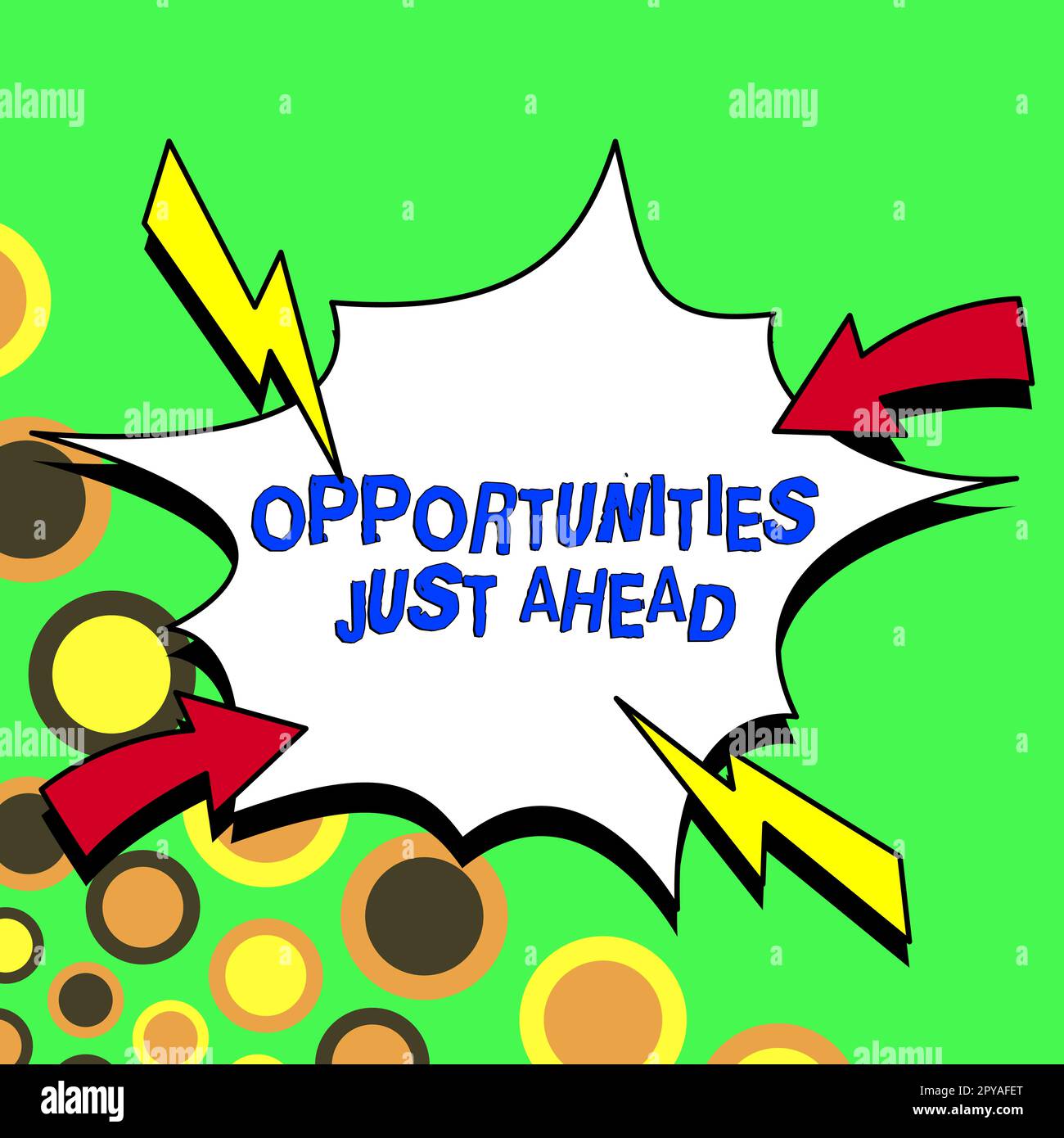 Text mit Inspirationsmöglichkeiten direkt vor uns. Unternehmen zeigen eine Reihe von Umständen, die es ermöglichen, etwas in kurzer Zeit zu tun Stockfoto